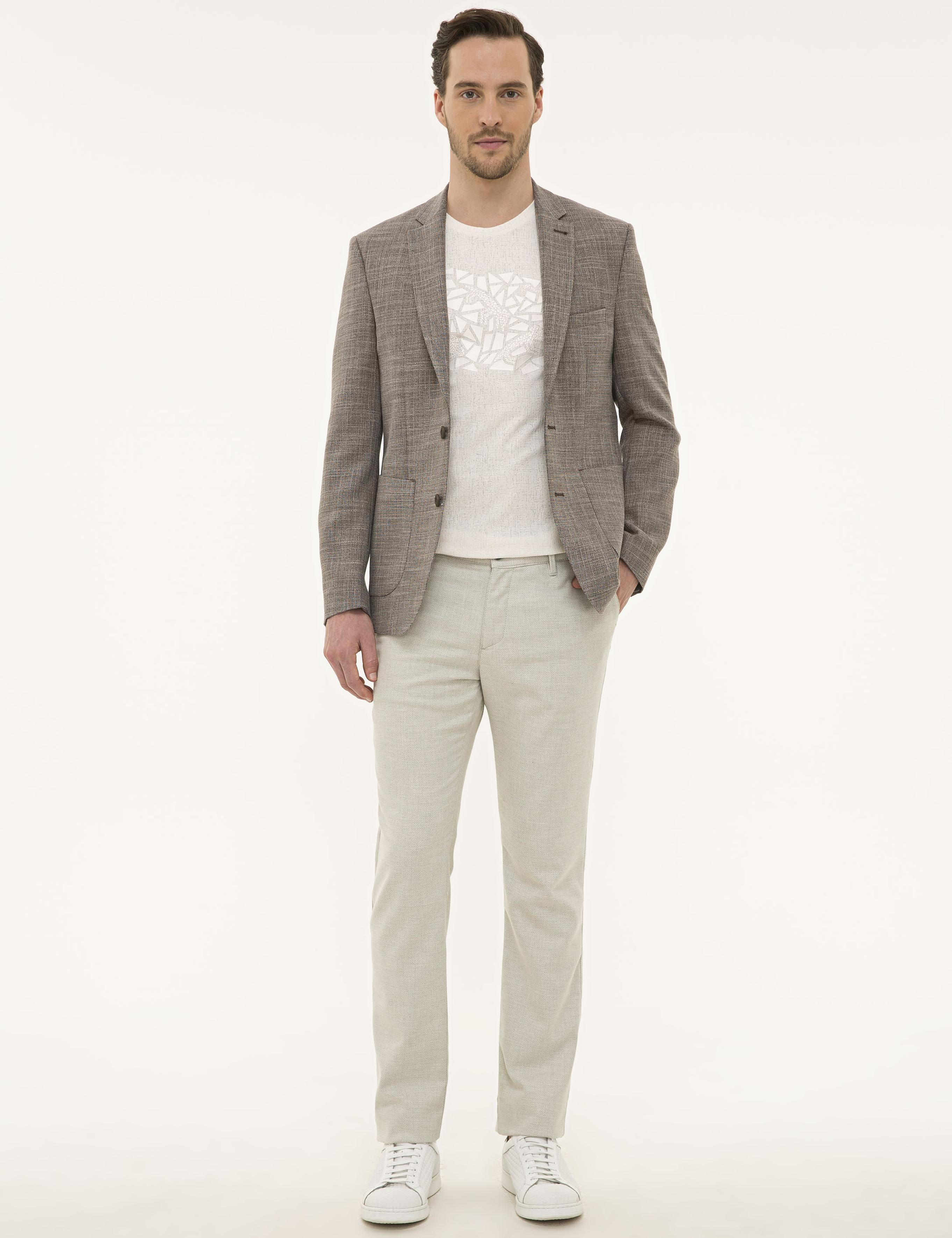 Açık Kahverengi Slim Fit Ceket