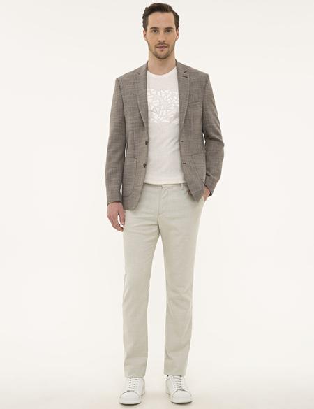 Açık Kahverengi Slim Fit Ceket - 50229785053