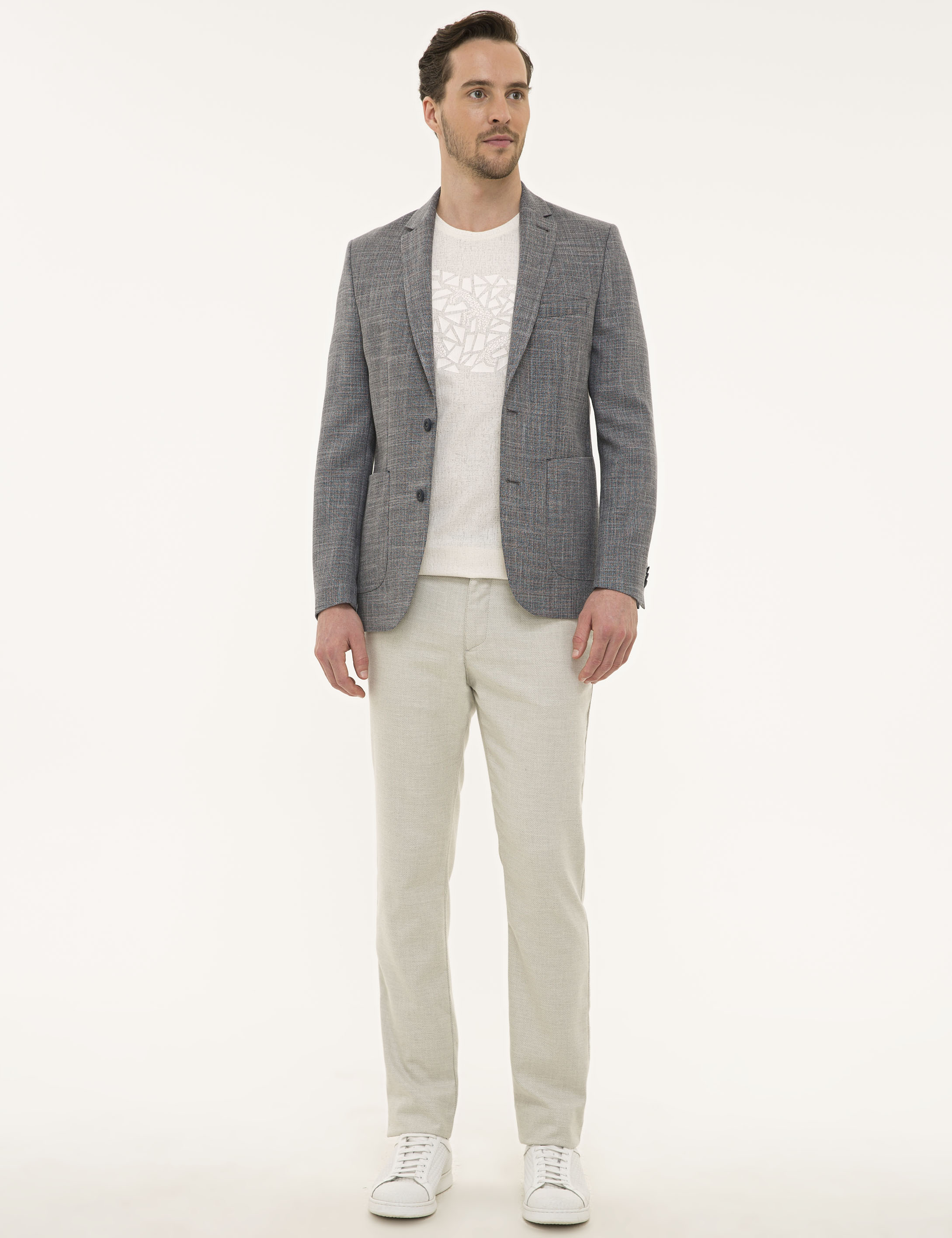 Gri Slim Fit Ceket - Image 5