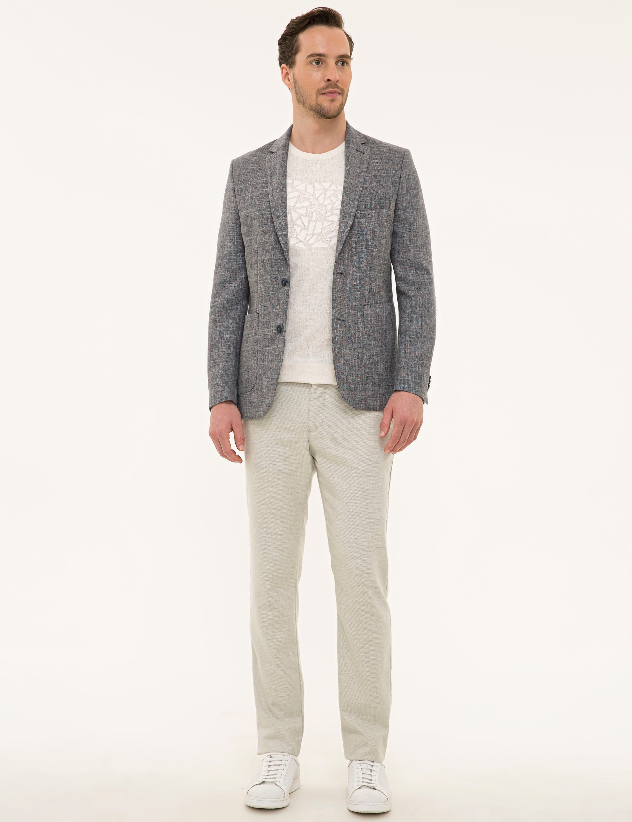 Gri Slim Fit Ceket