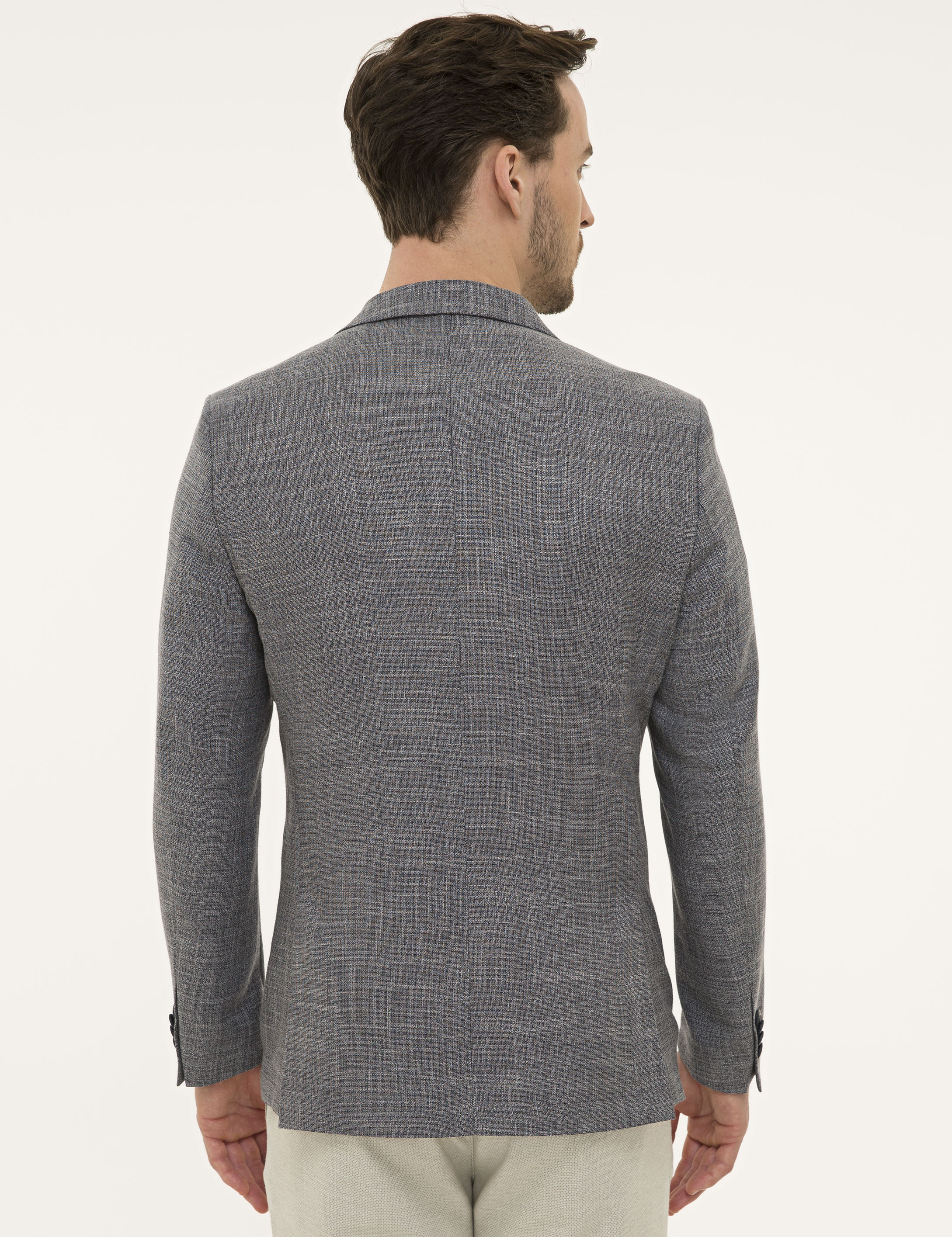 Gri Slim Fit Ceket - Image 4