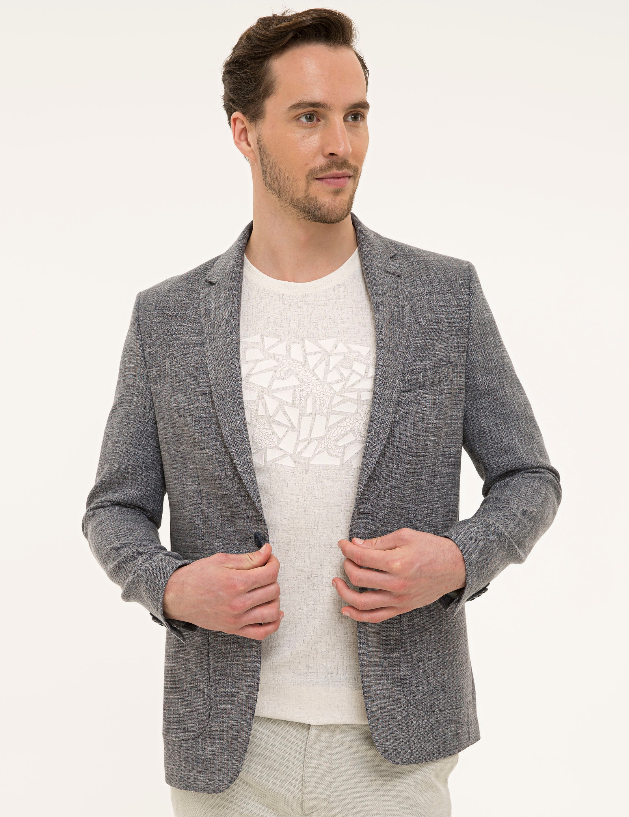Gri Slim Fit Ceket