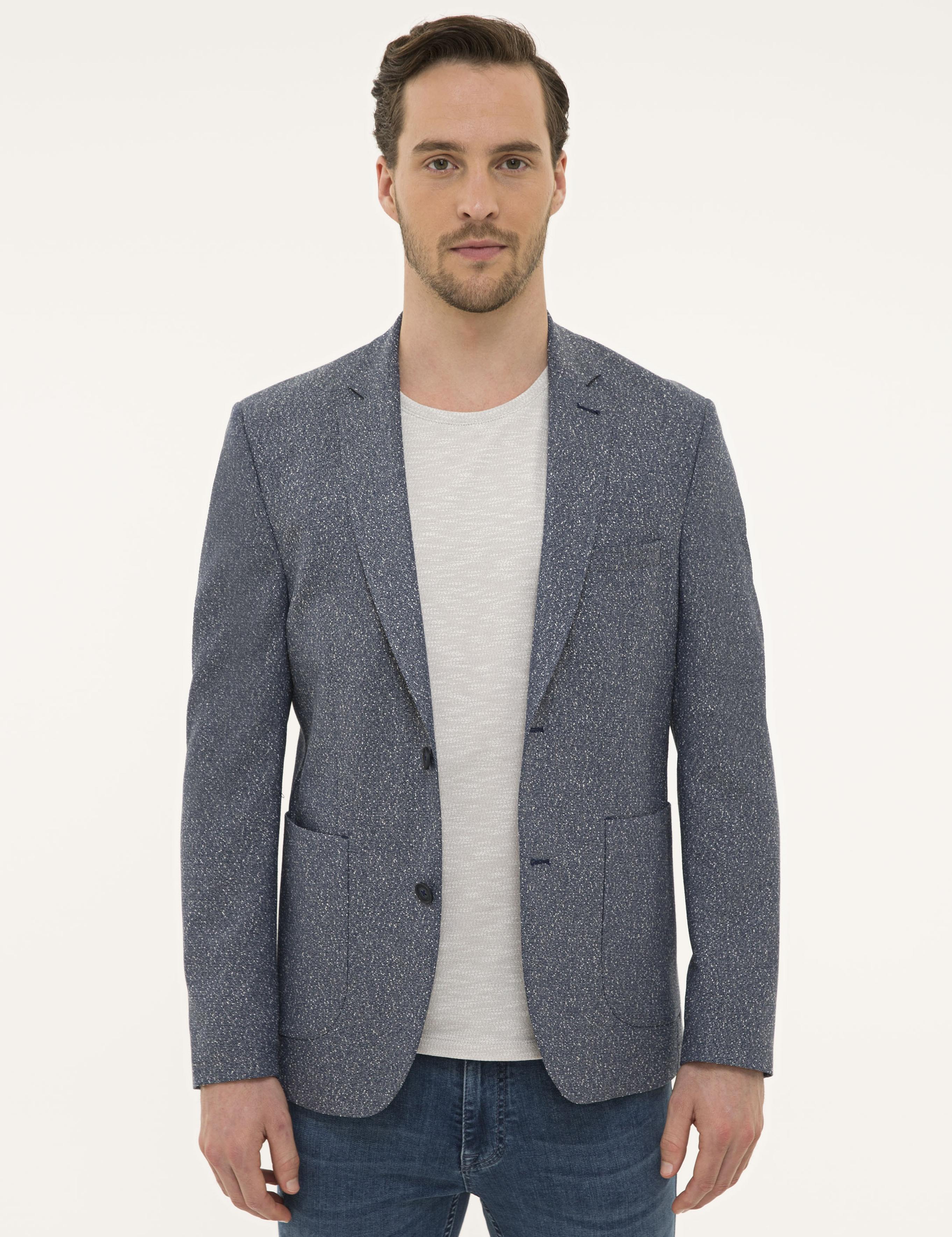 Koyu Mavi Slim Fit Ceket