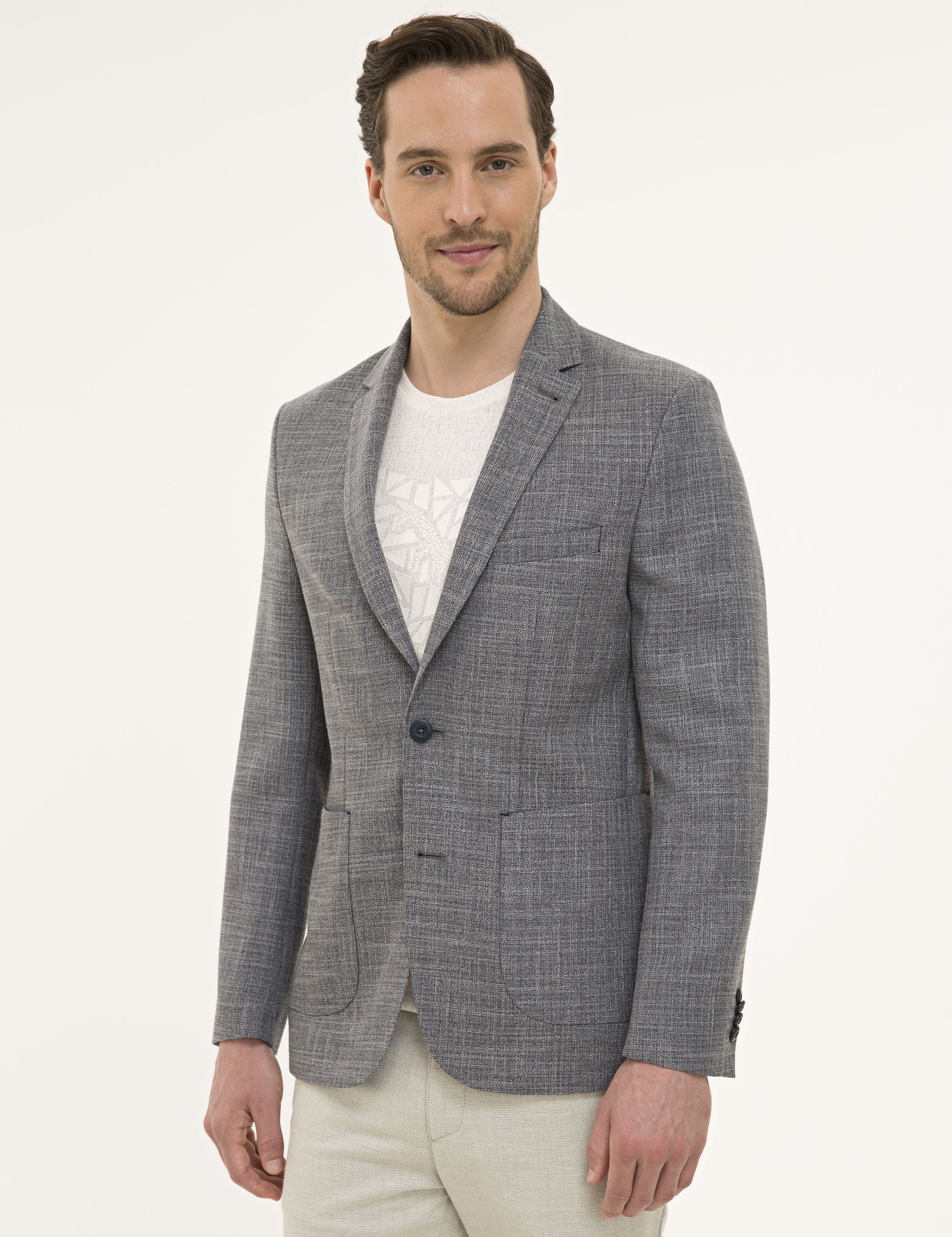 Gri Slim Fit Ceket - Image 3
