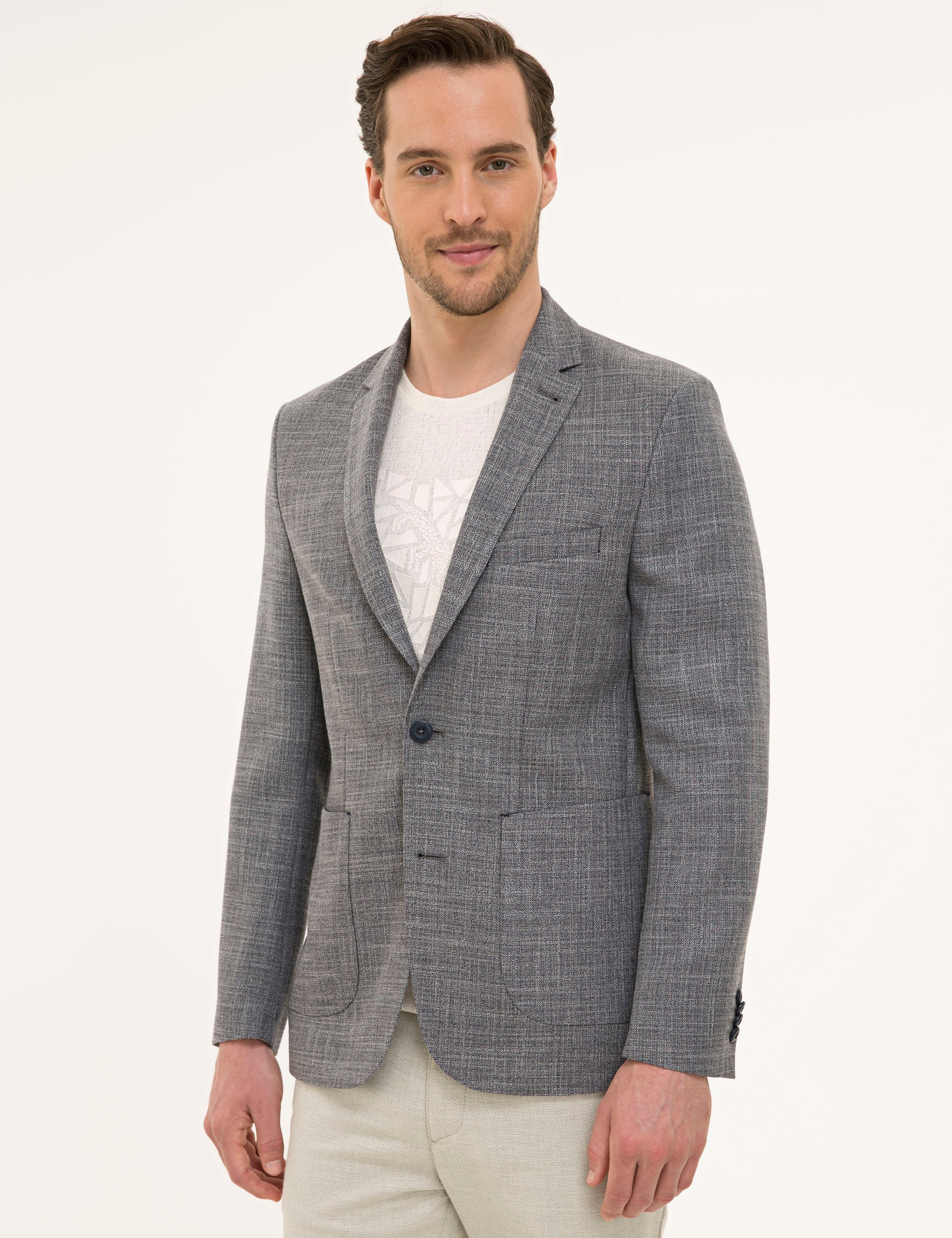 Gri Slim Fit Ceket
