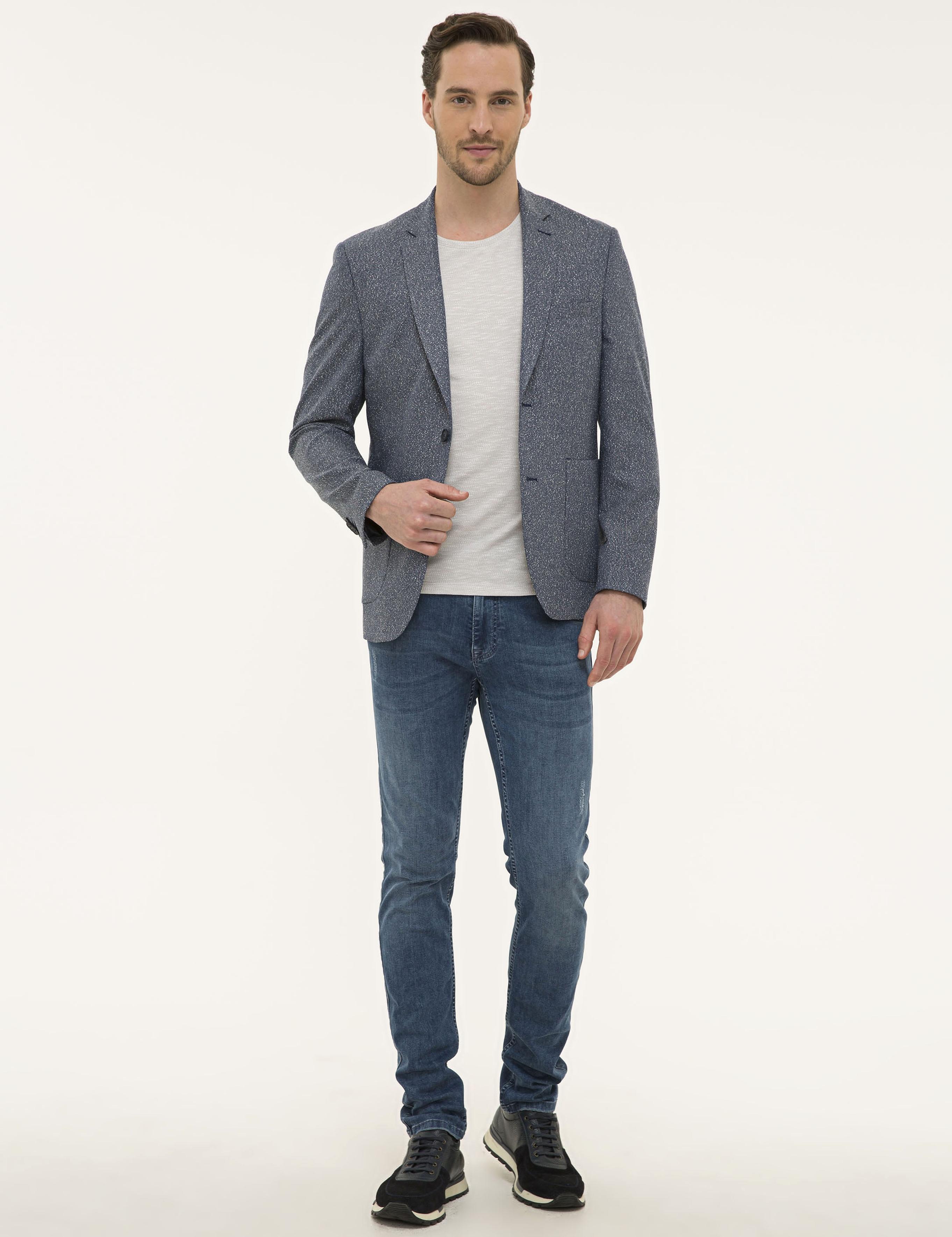 Koyu Mavi Slim Fit Ceket