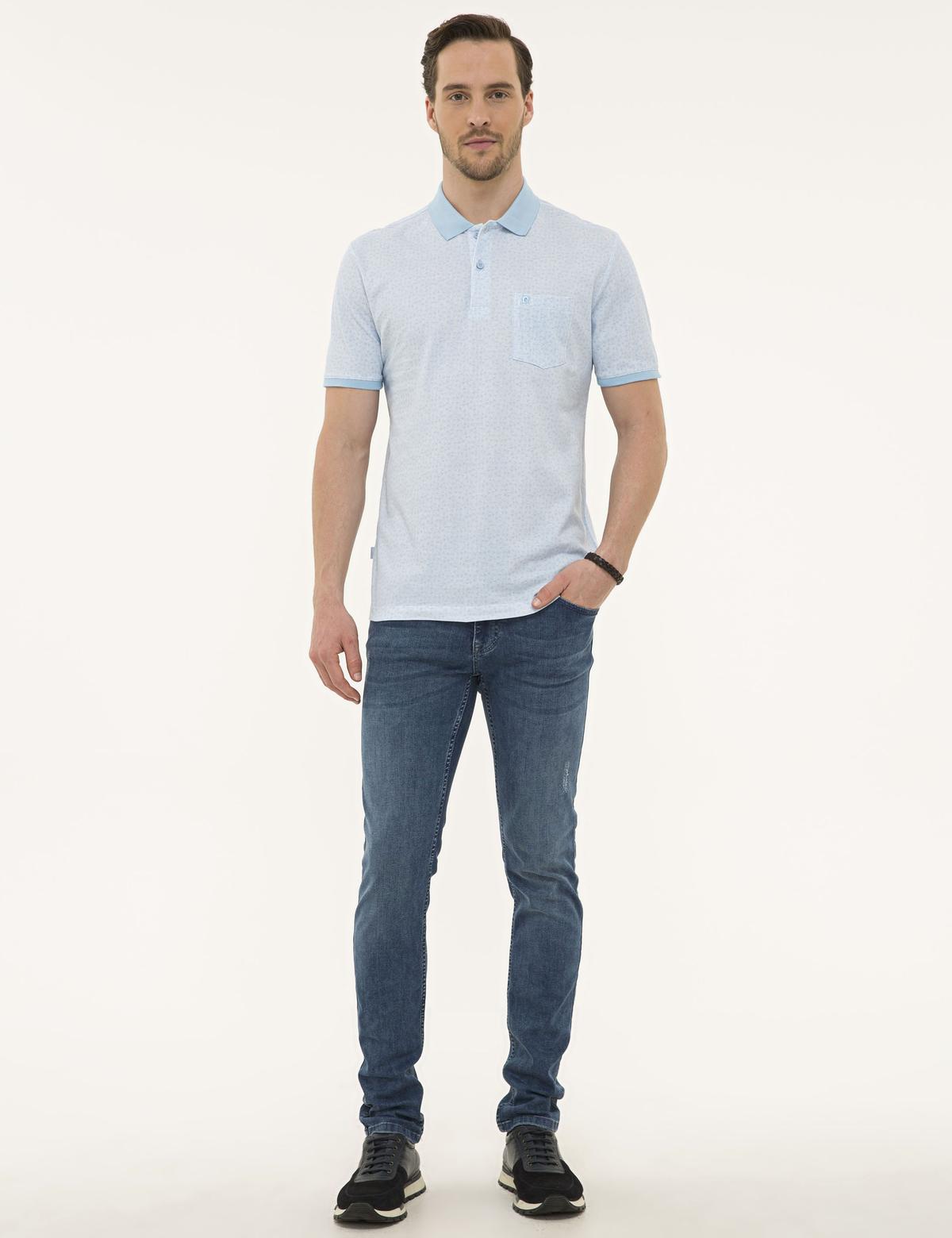 Açık Mavi Regular Fit Polo Yaka Tişört - 50224466002