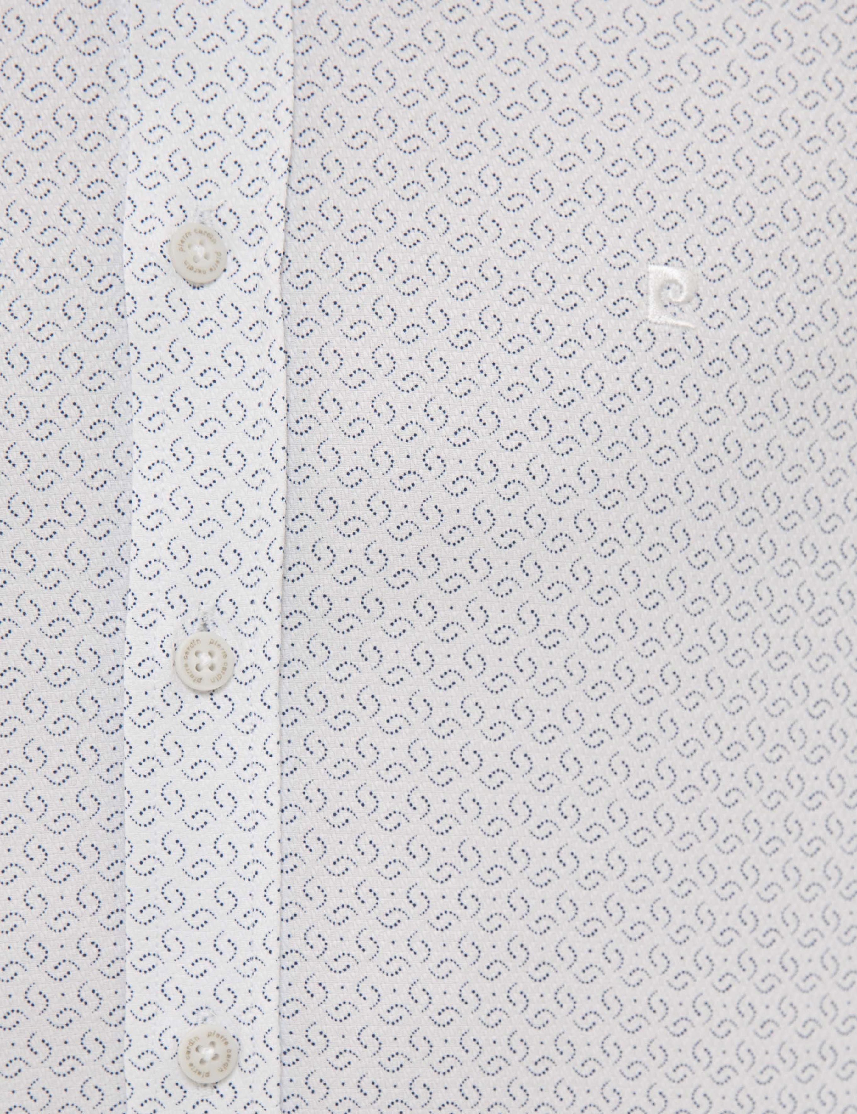 Lacivert Detaylı Beyaz Slim Fit Gömlek