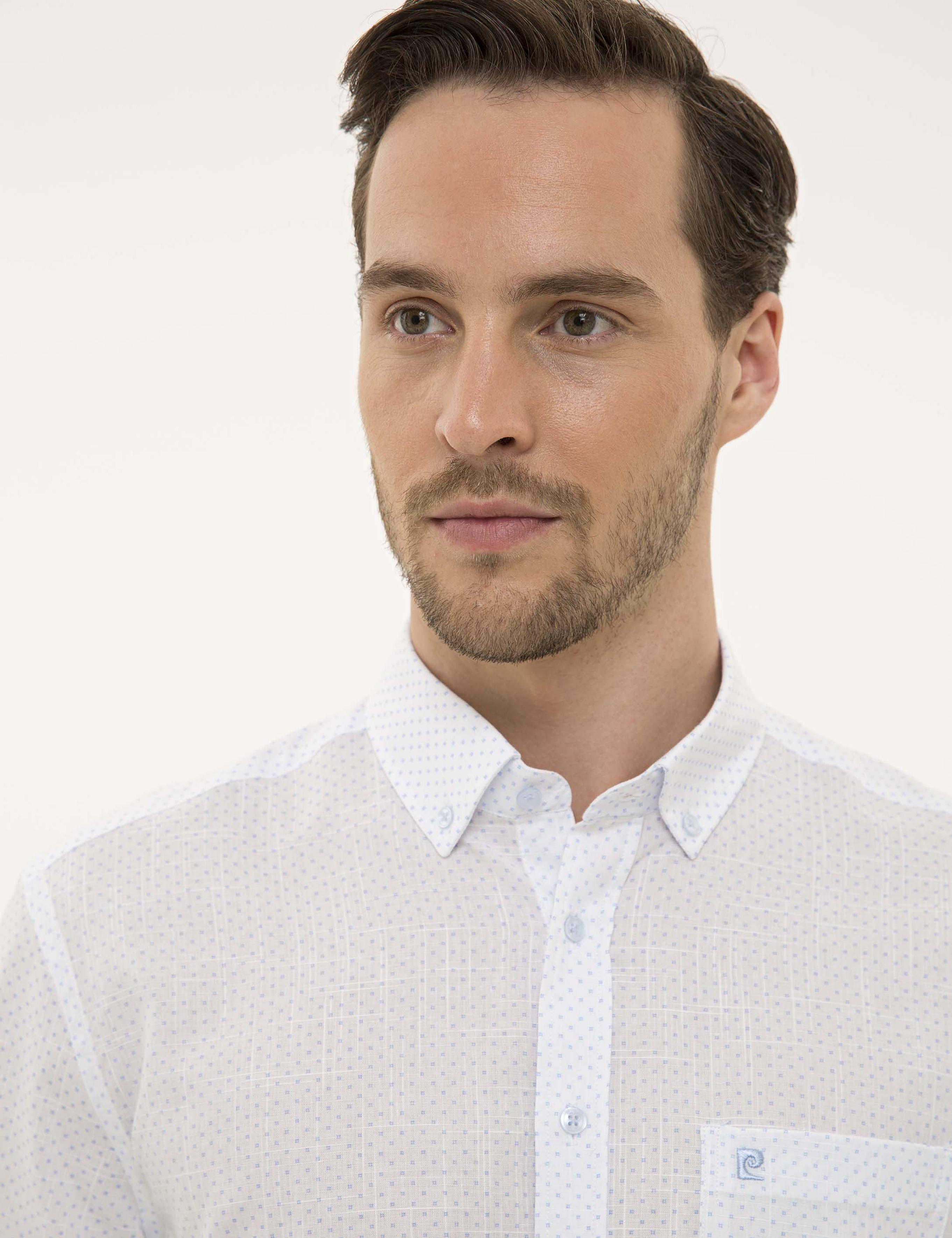 Beyaz Regular Fit Kısa Kollu Gömlek