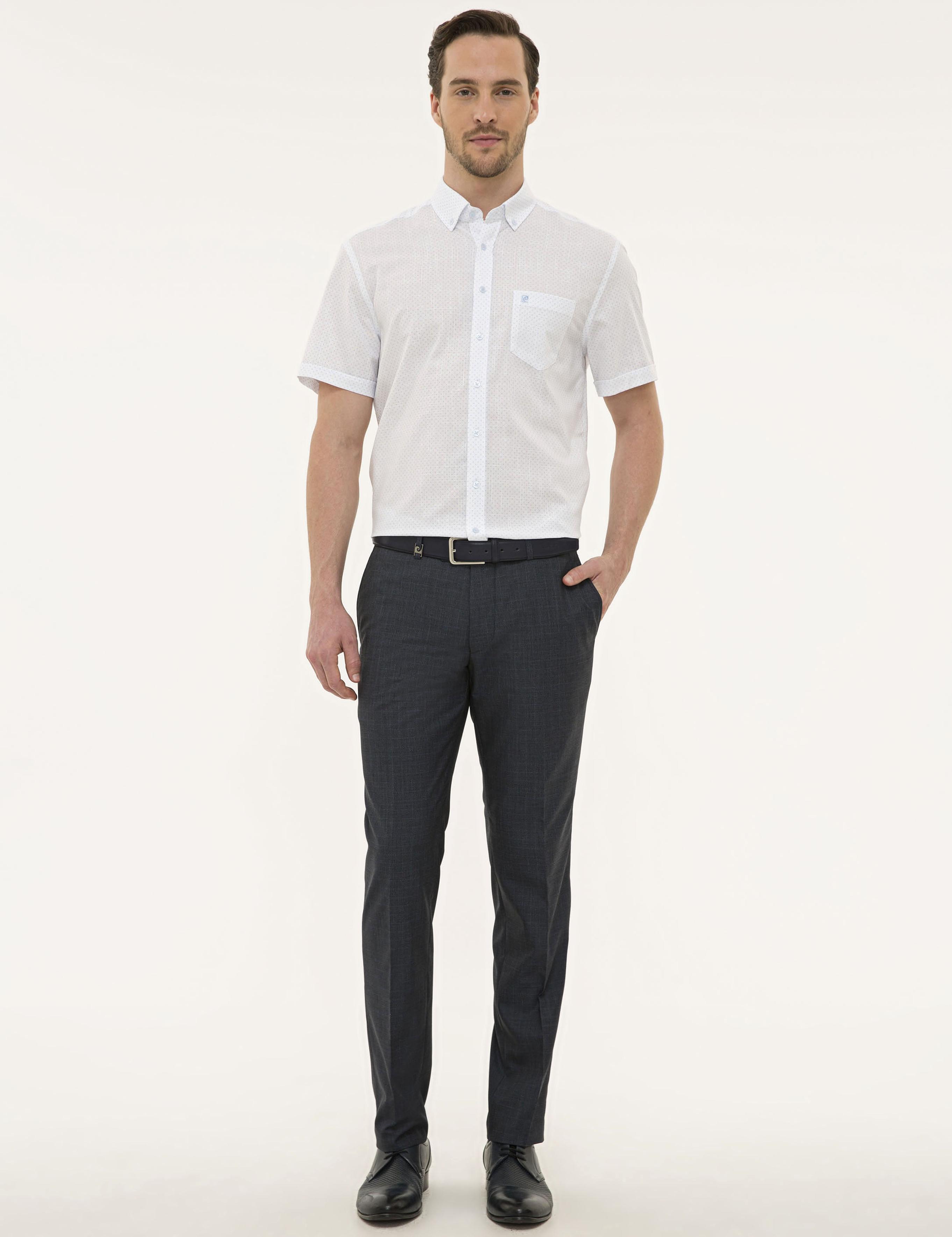 Beyaz Regular Fit Kısa Kollu Gömlek