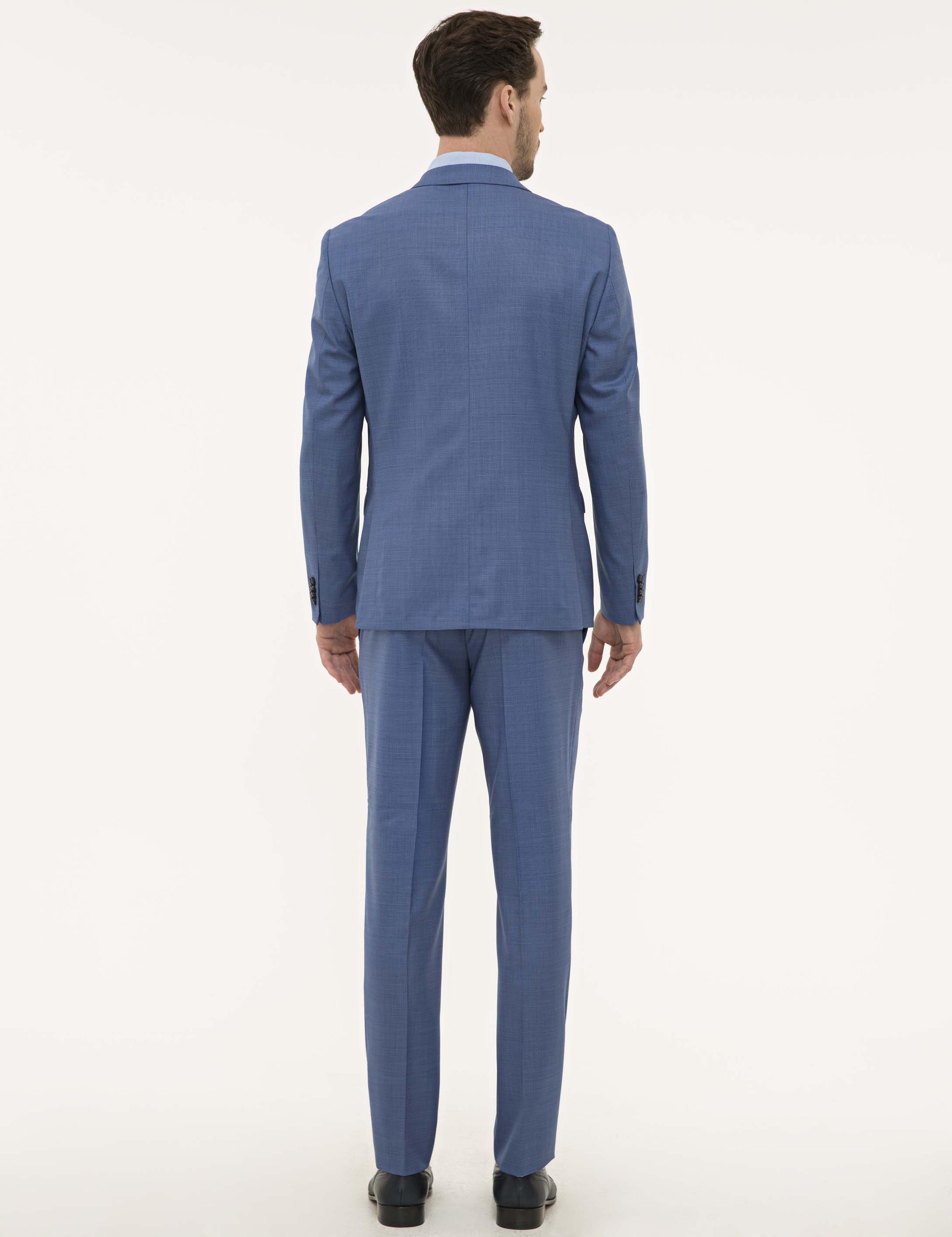Mavi Slim Fit Takım Elbise