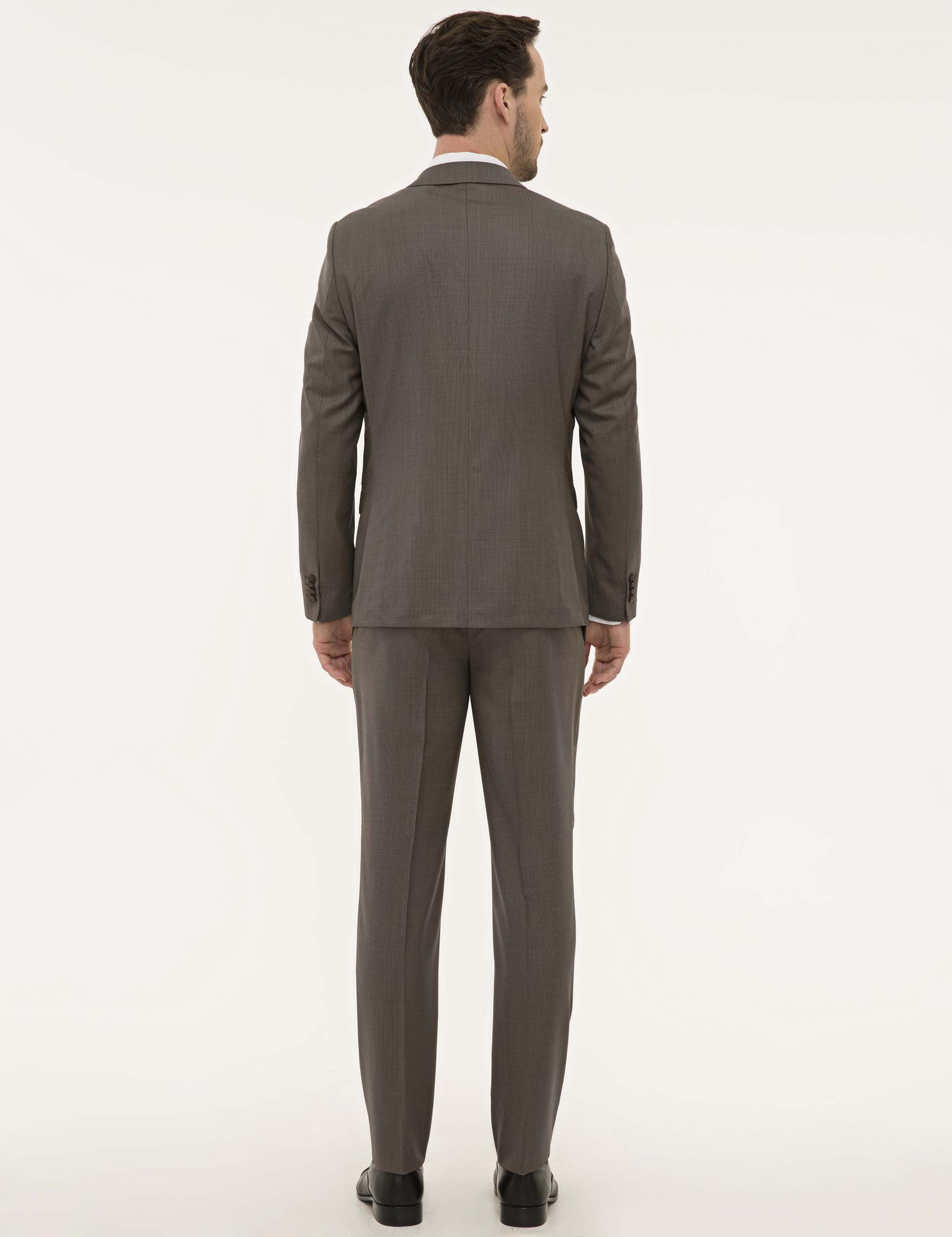 Açık Kahverengi Slim Fit Takım Elbise