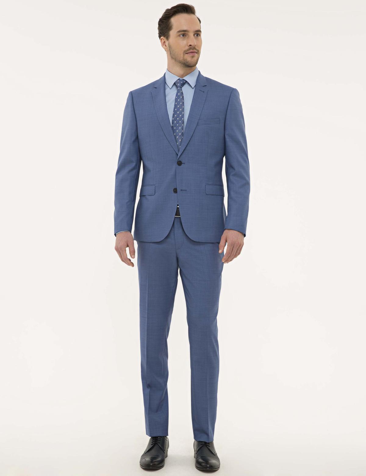 Mavi Slim Fit Takım Elbise