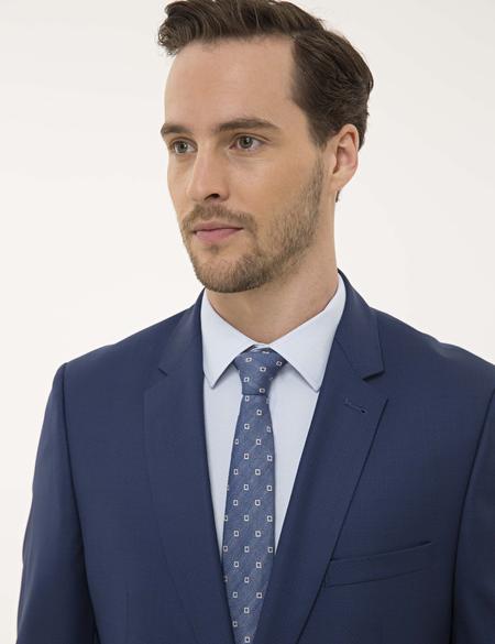 İndigo Mavi Slim Fit Takım Elbise - 50229846074