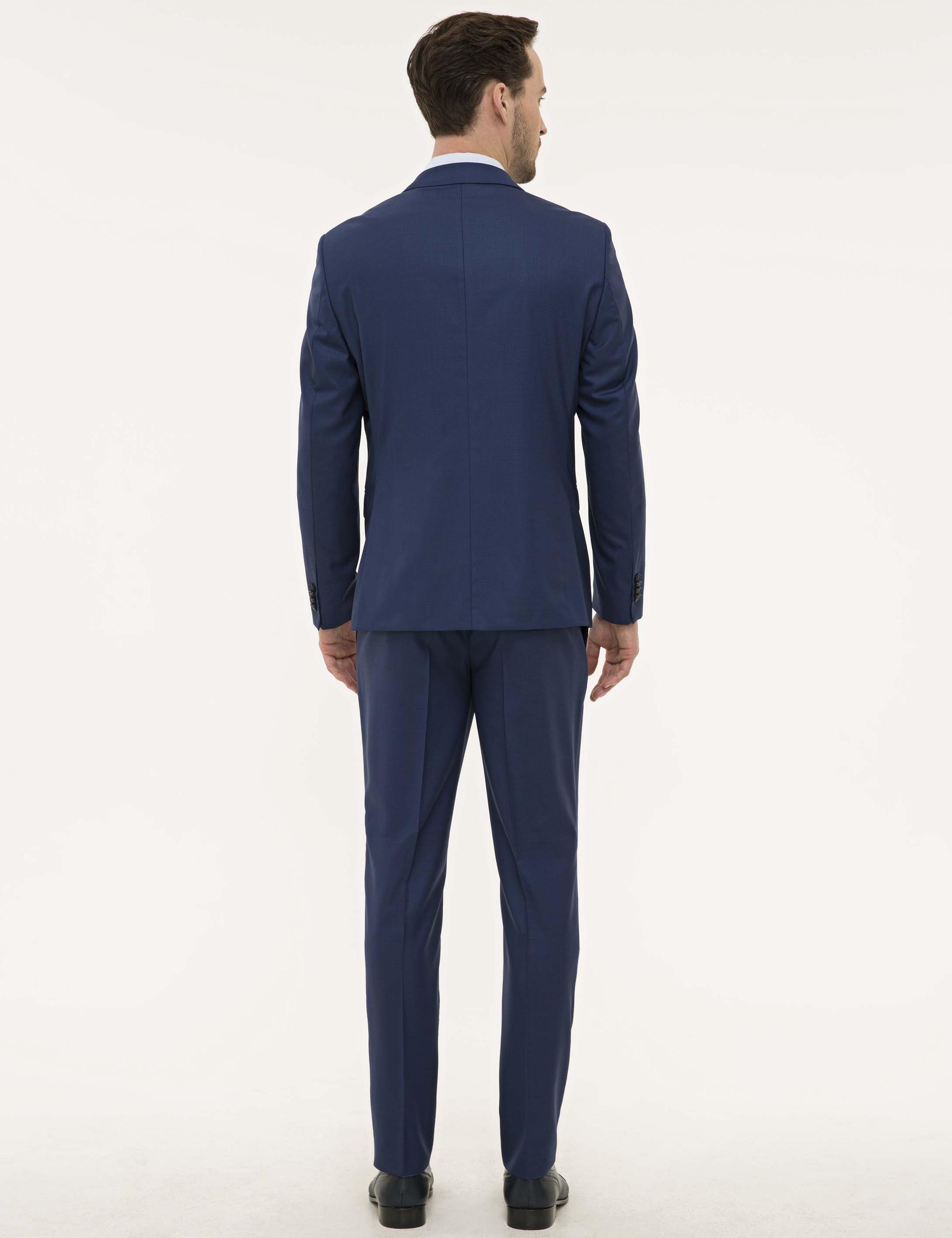 İndigo Mavi Slim Fit Takım Elbise
