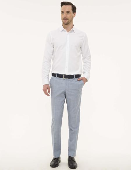 Beyaz Slim Fit Armürlü Gömlek - 50227370008