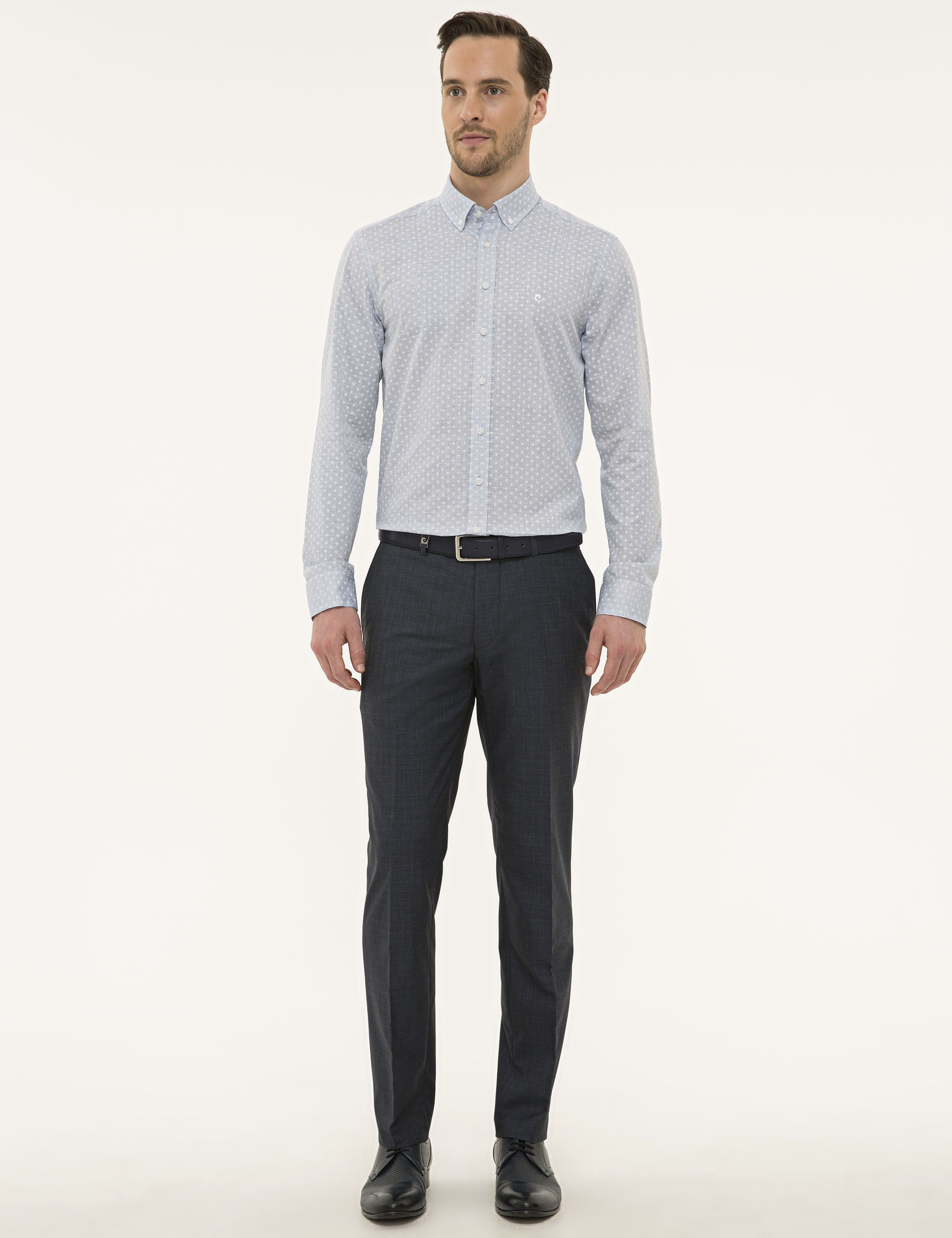 Mavi Slim Fit Gömlek - Image 4