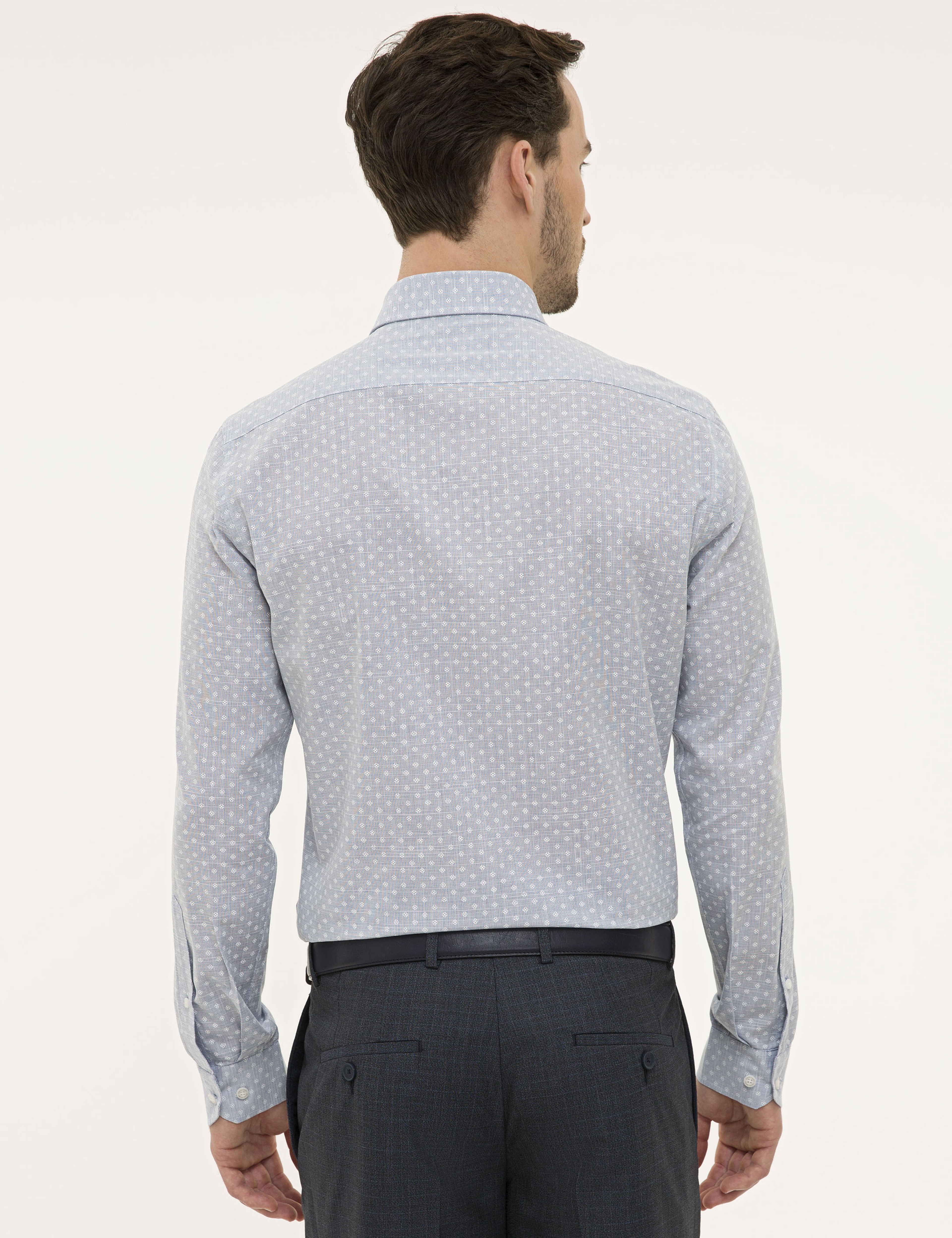 Mavi Slim Fit Gömlek - Image 3