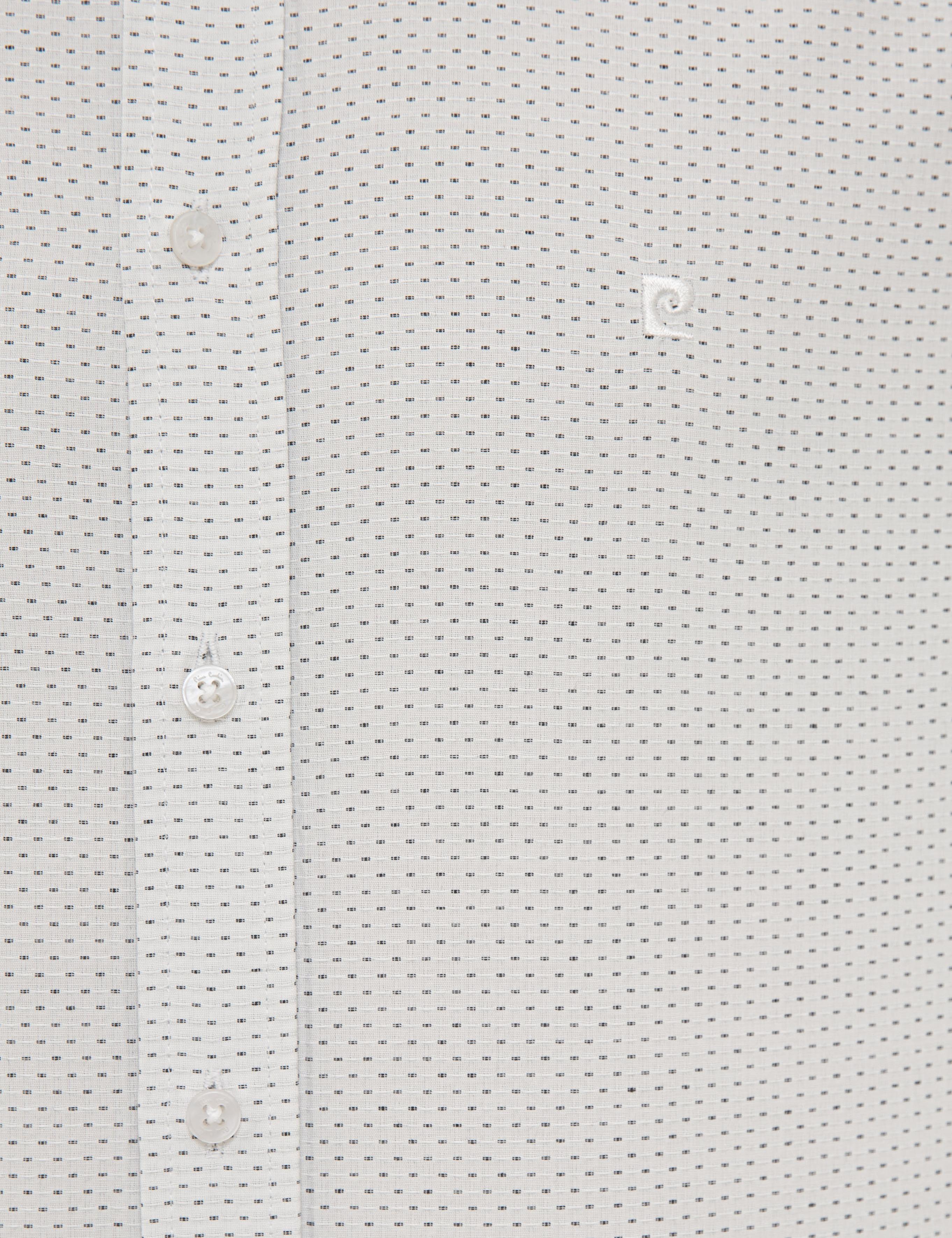 Siyah Detaylı Beyaz Slim Fit Gömlek