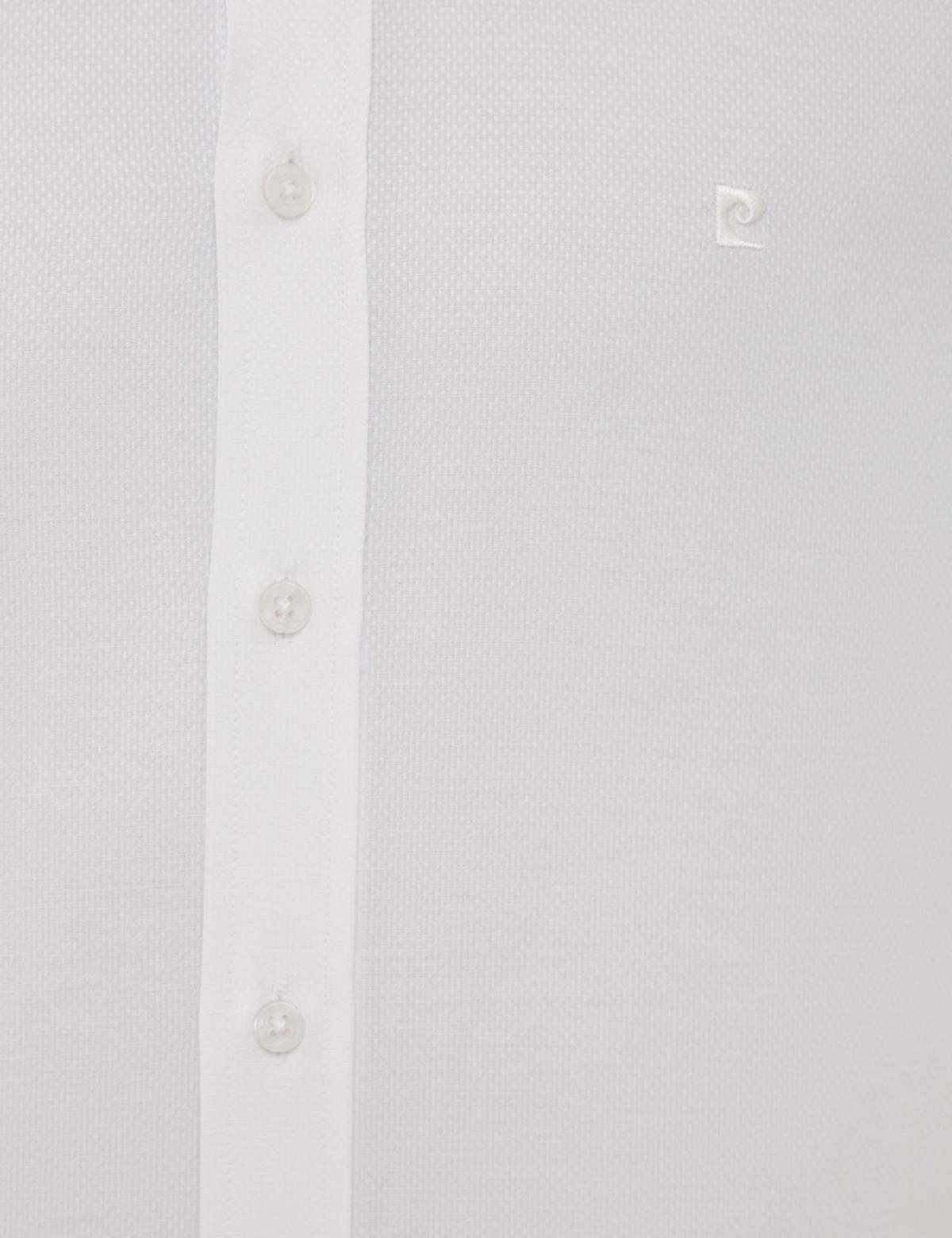 Beyaz Slim Fit Armürlü Gömlek - 50227370008