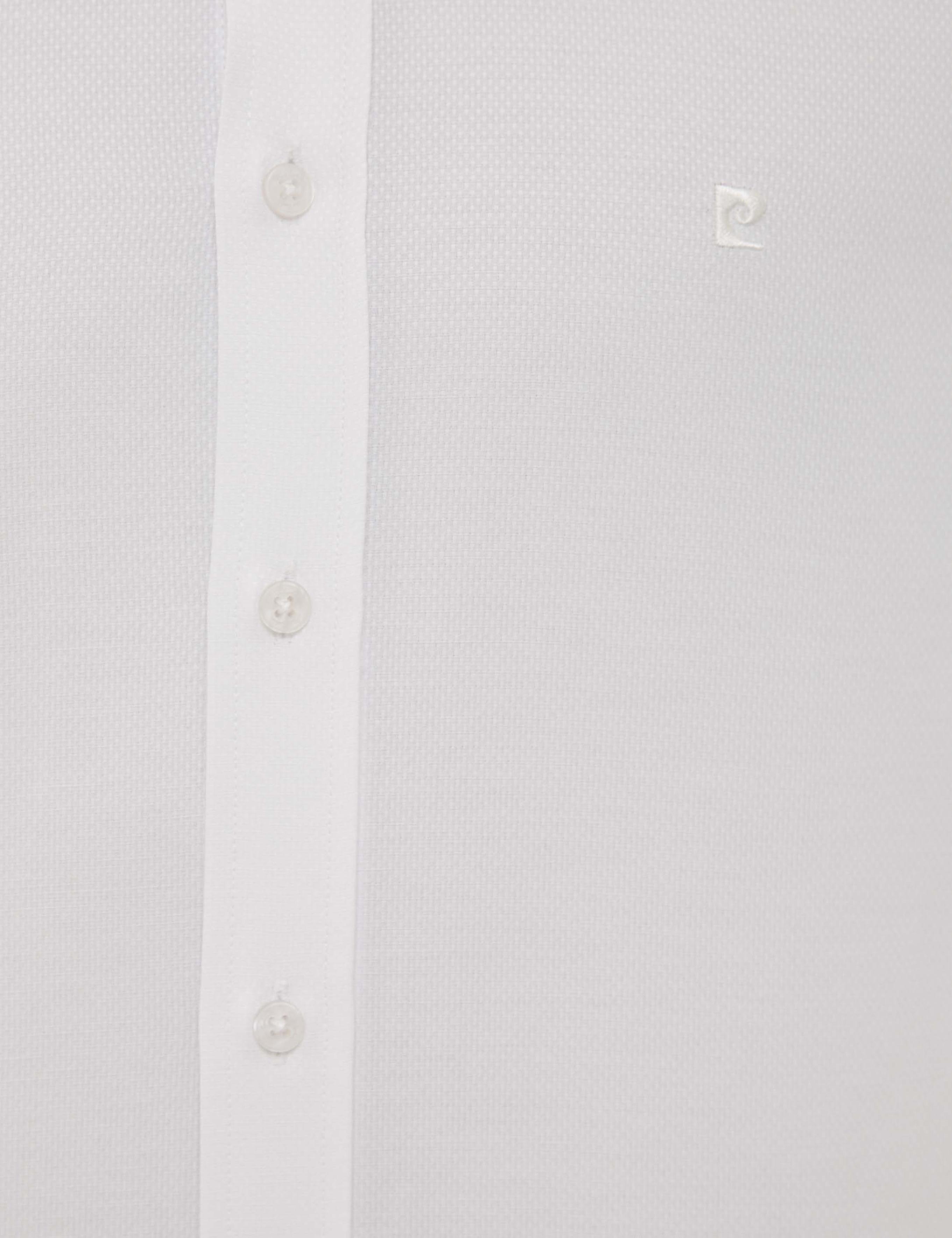 Beyaz Slim Fit Armürlü Gömlek