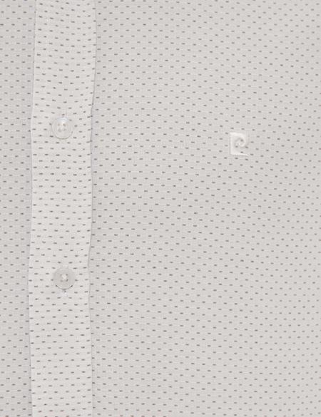 Kahverengi Detaylı Beyaz Slim Fit Gömlek - 50227491023