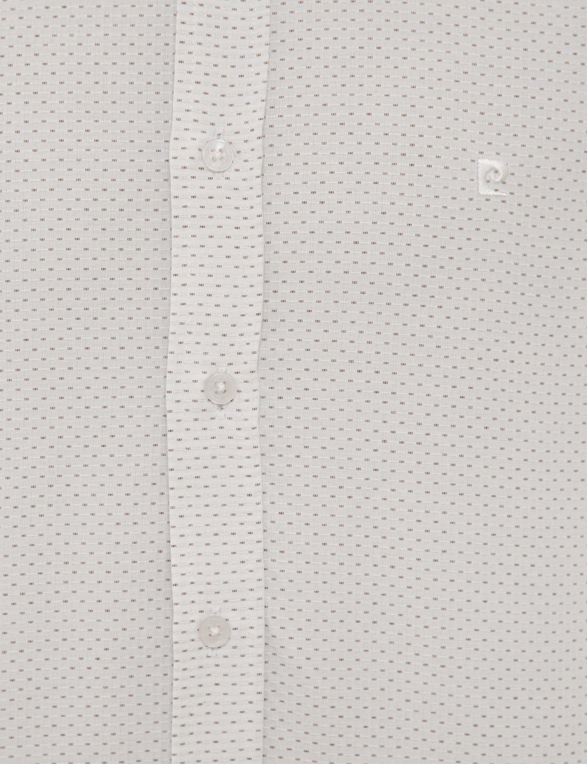 Kahverengi Detaylı Beyaz Slim Fit Gömlek - 50227491023