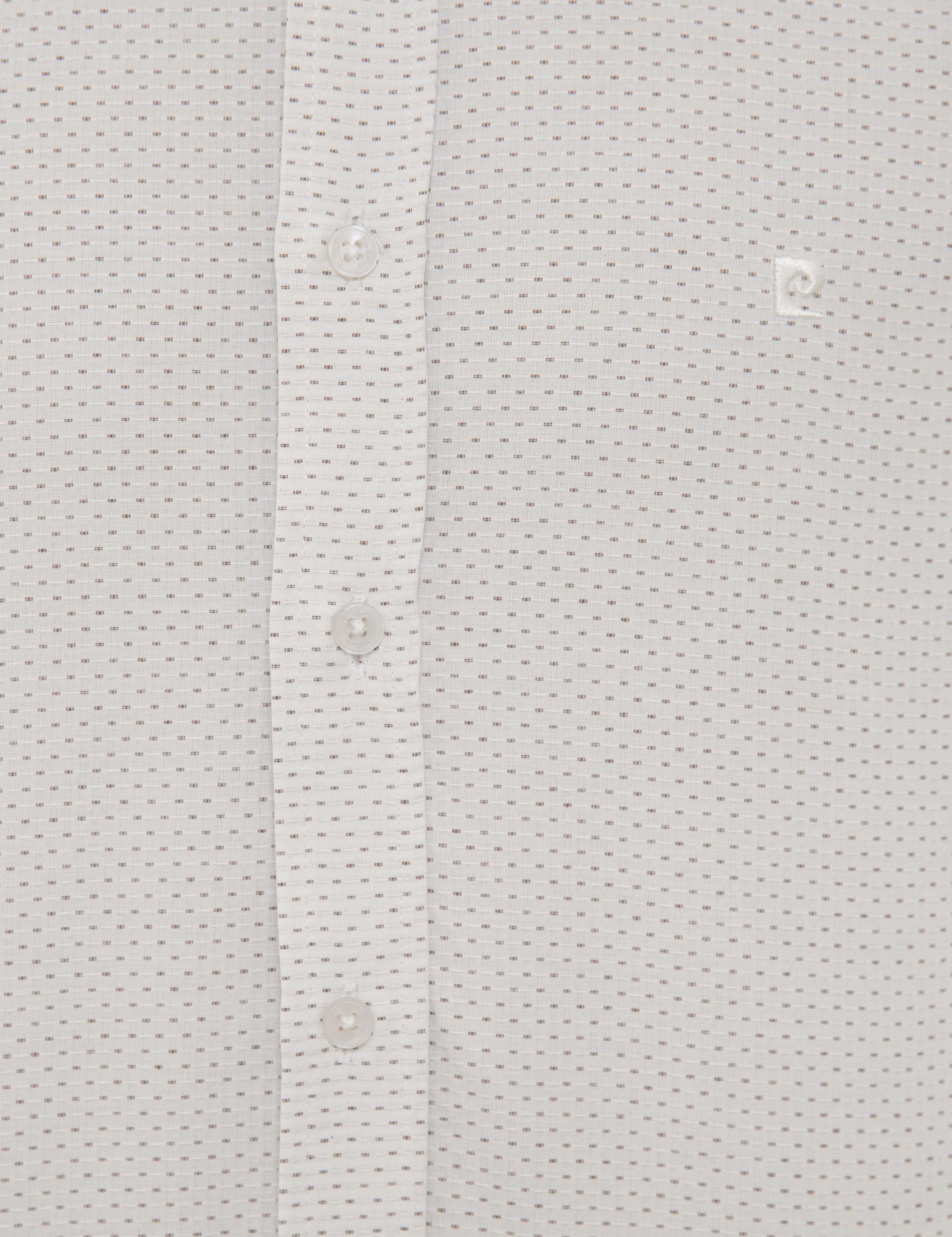 Kahverengi Detaylı Beyaz Slim Fit Gömlek