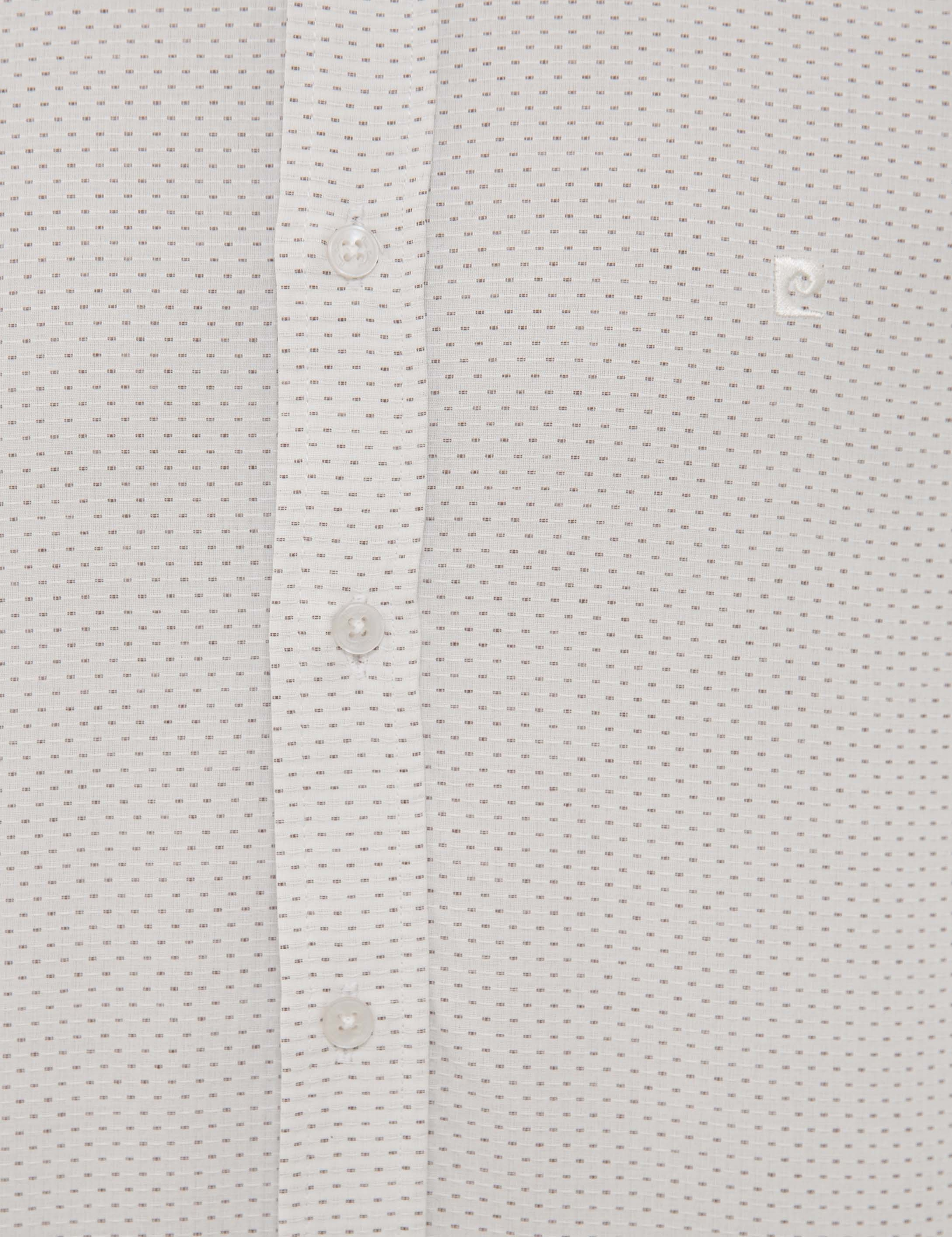 Kahverengi Detaylı Beyaz Slim Fit Gömlek - Image 6