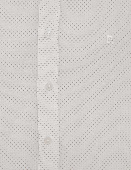 Kahverengi Detaylı Beyaz Slim Fit Gömlek - 50227491023