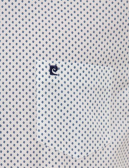 Mavi Detaylı Beyaz Regular Fit Kısa Kollu Gömlek - 50224381013