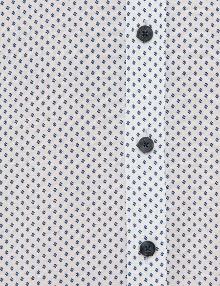 Mavi Detaylı Beyaz Regular Fit Kısa Kollu Gömlek - 50224381013