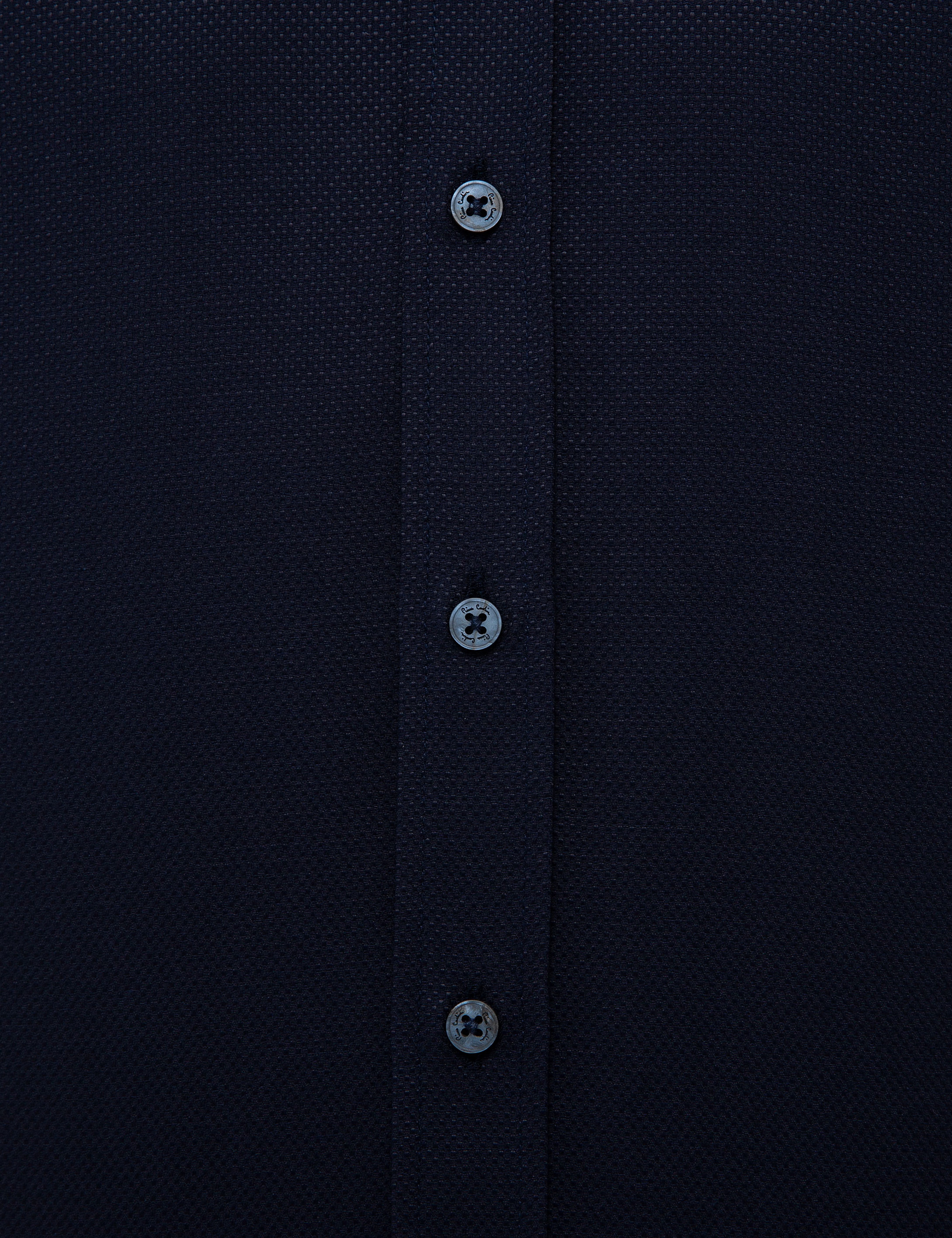 Lacivert Slim Fit Armürlü Gömlek - Image 6