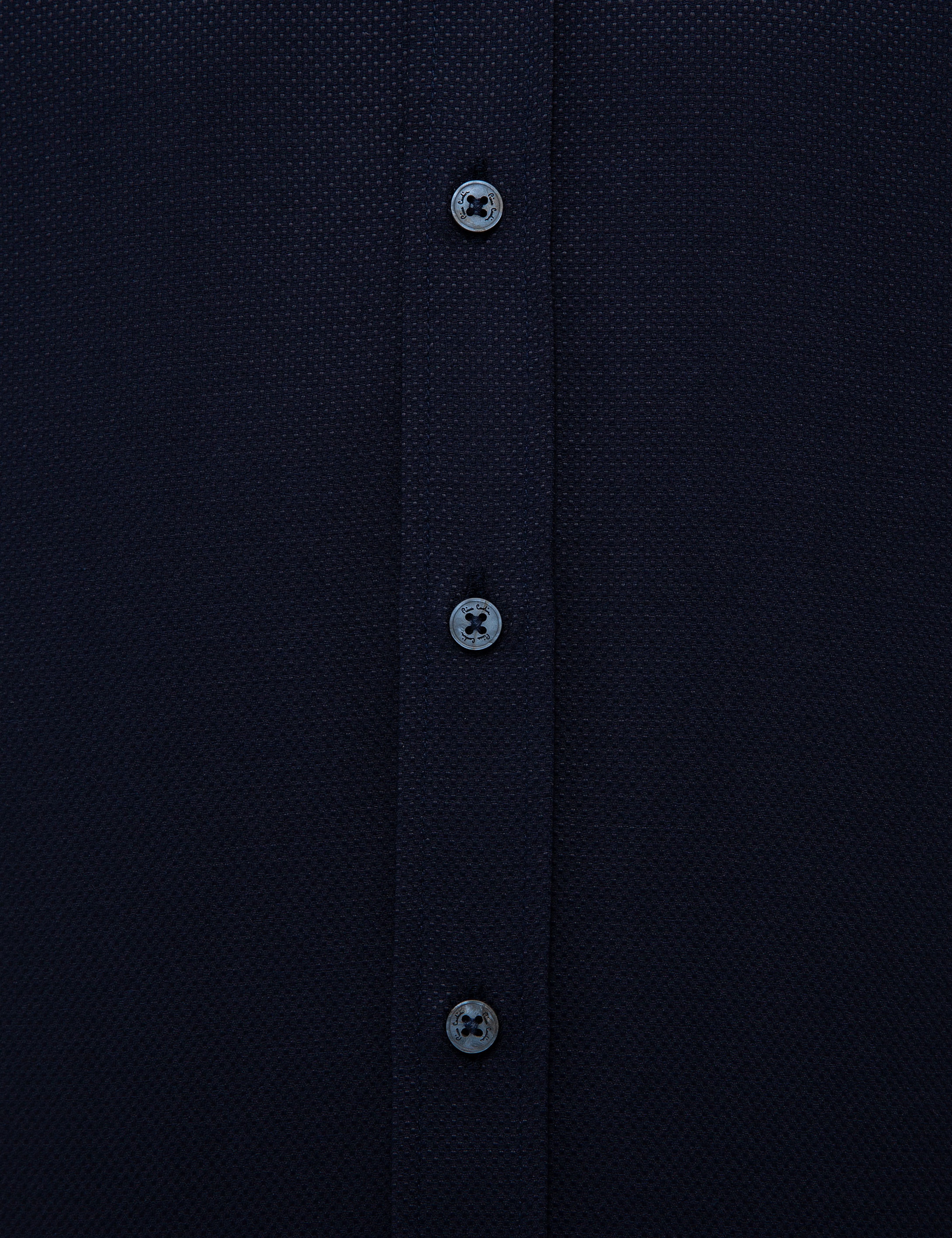 Lacivert Slim Fit Armürlü Gömlek