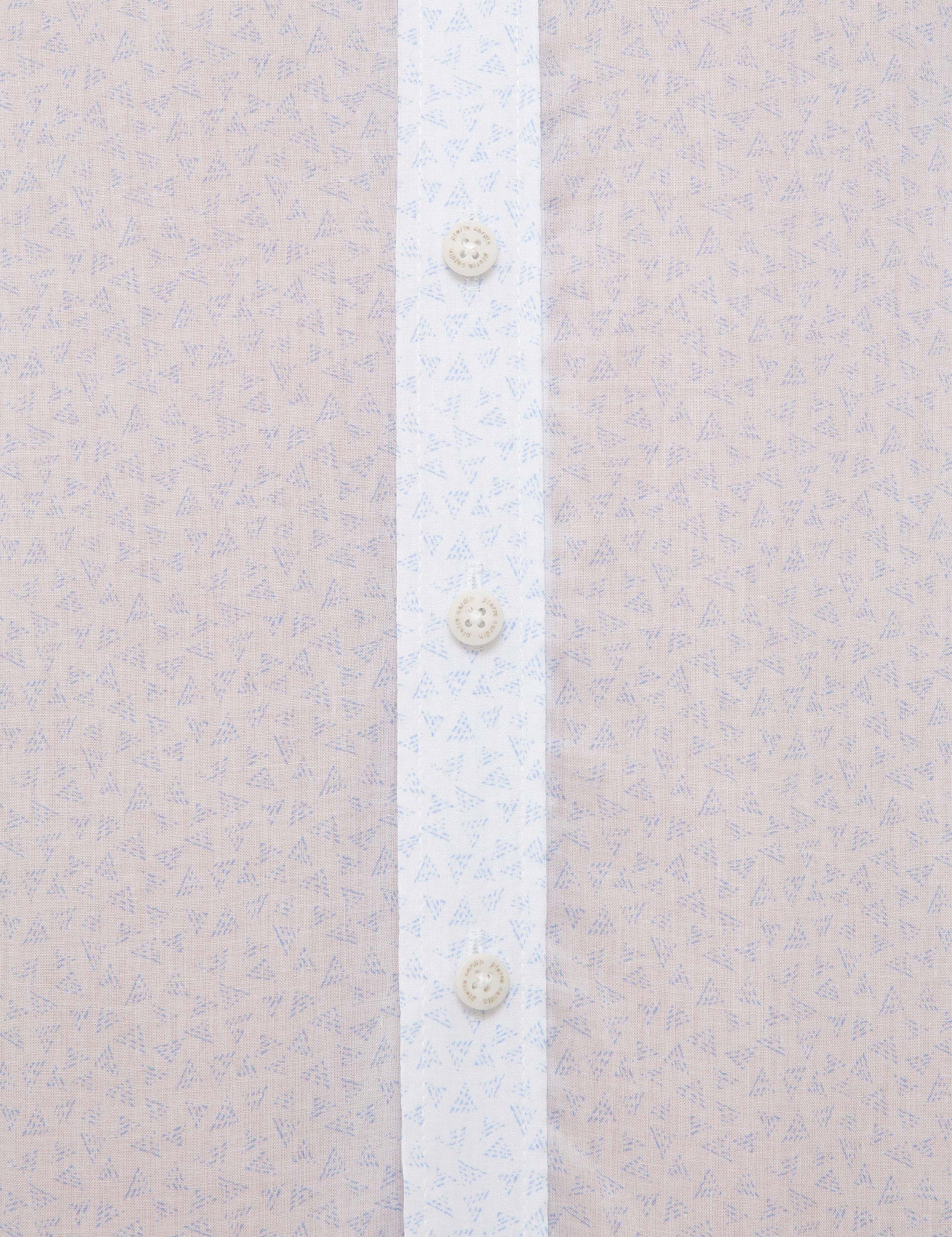 Mavi Detaylı Beyaz Slim Fit Gömlek