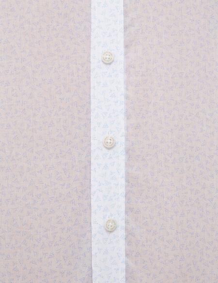 Mavi Detaylı Beyaz Slim Fit Gömlek - 50227327020