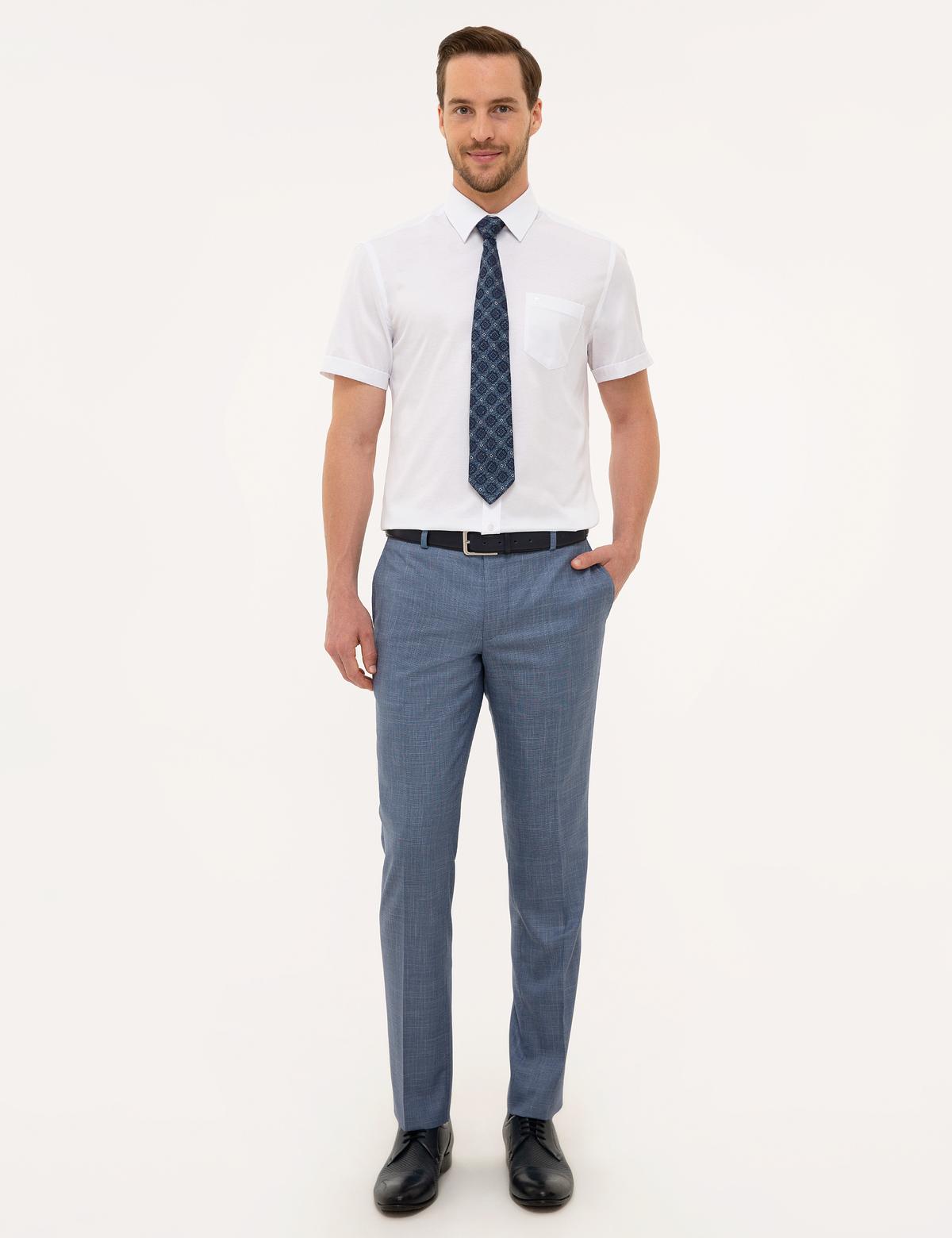 Beyaz Regular Fit Basic Kısa Kollu Gömlek - 50228346003