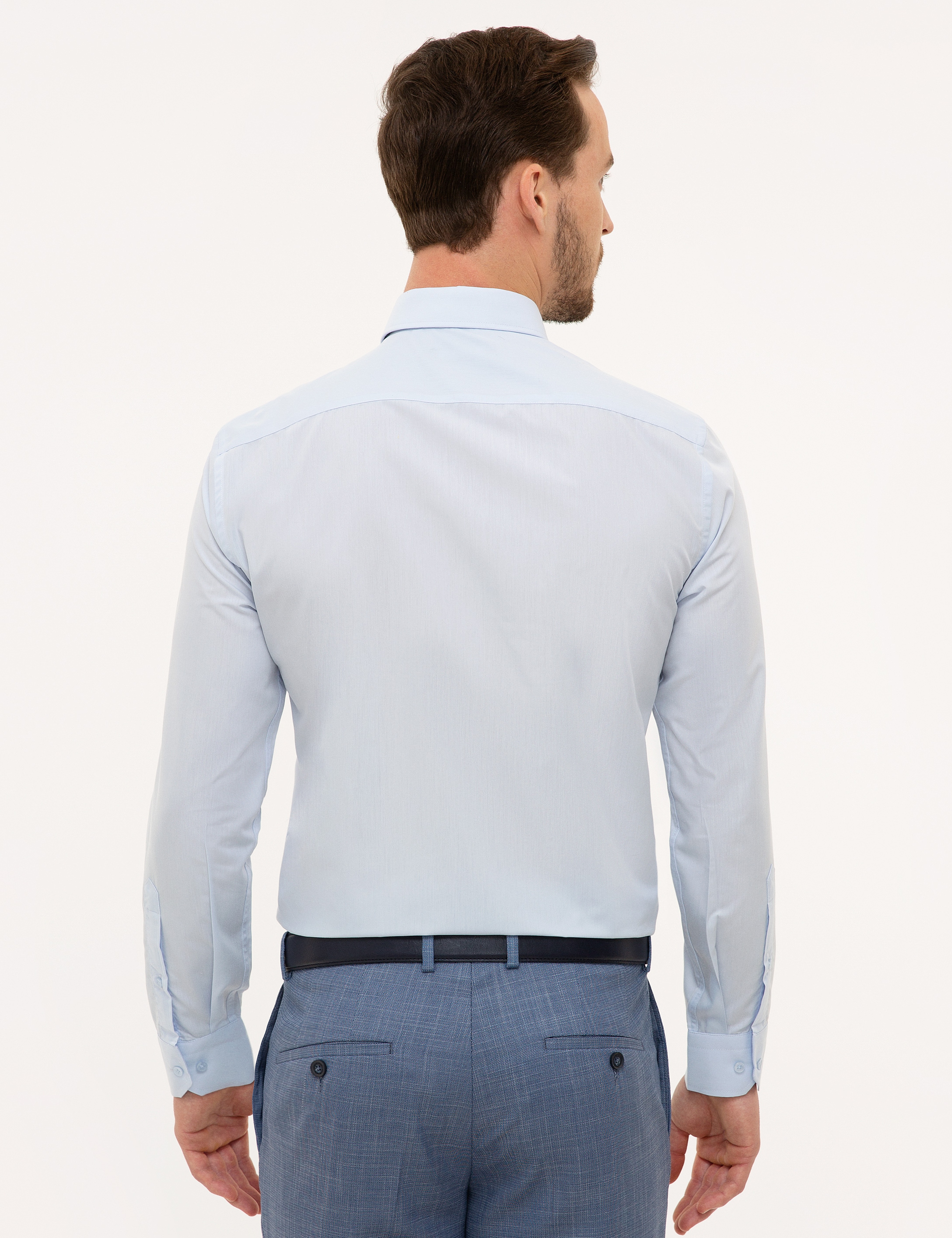 Açık Mavi Slim Fit Basic Gömlek