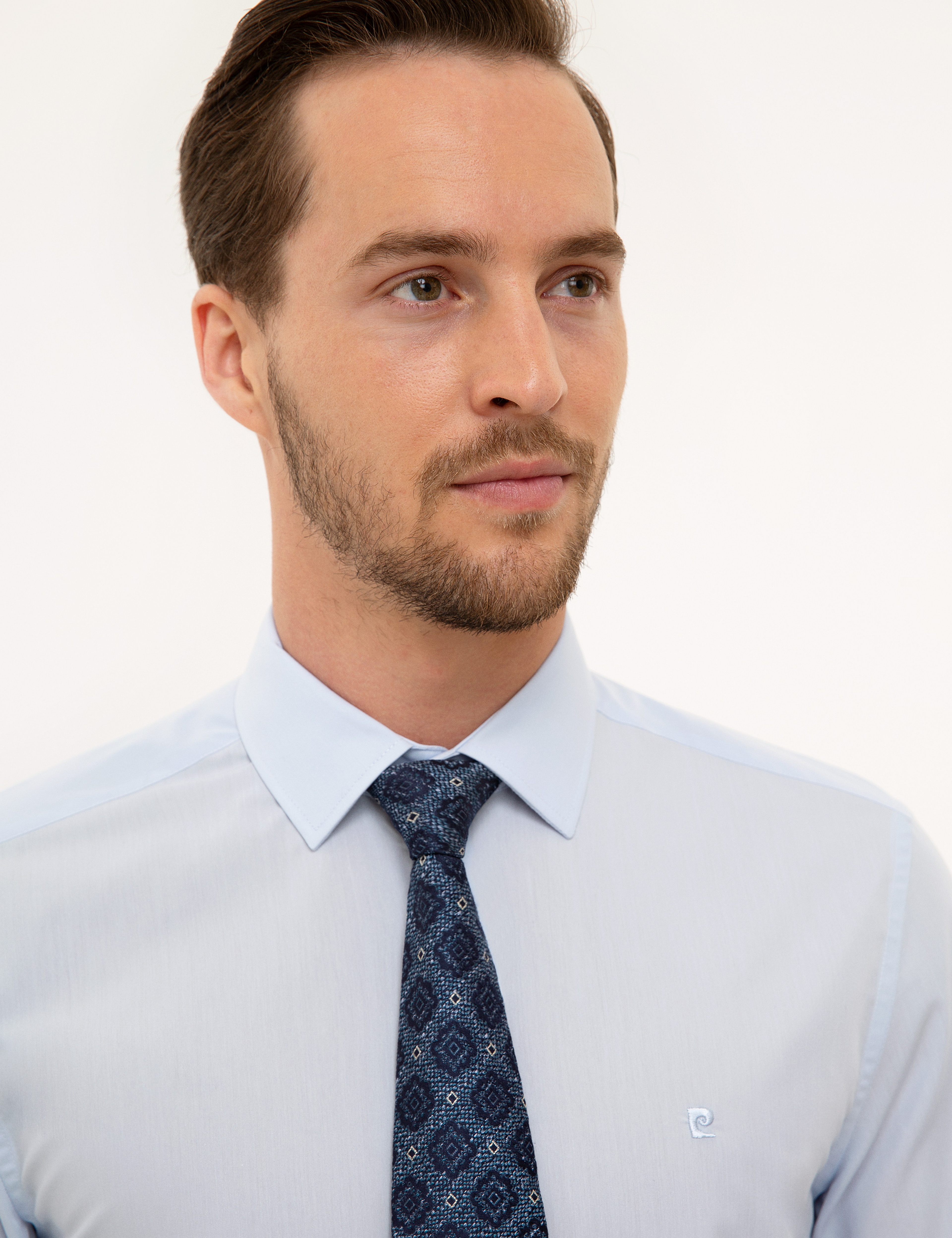 Açık Mavi Slim Fit Basic Gömlek - Image 1
