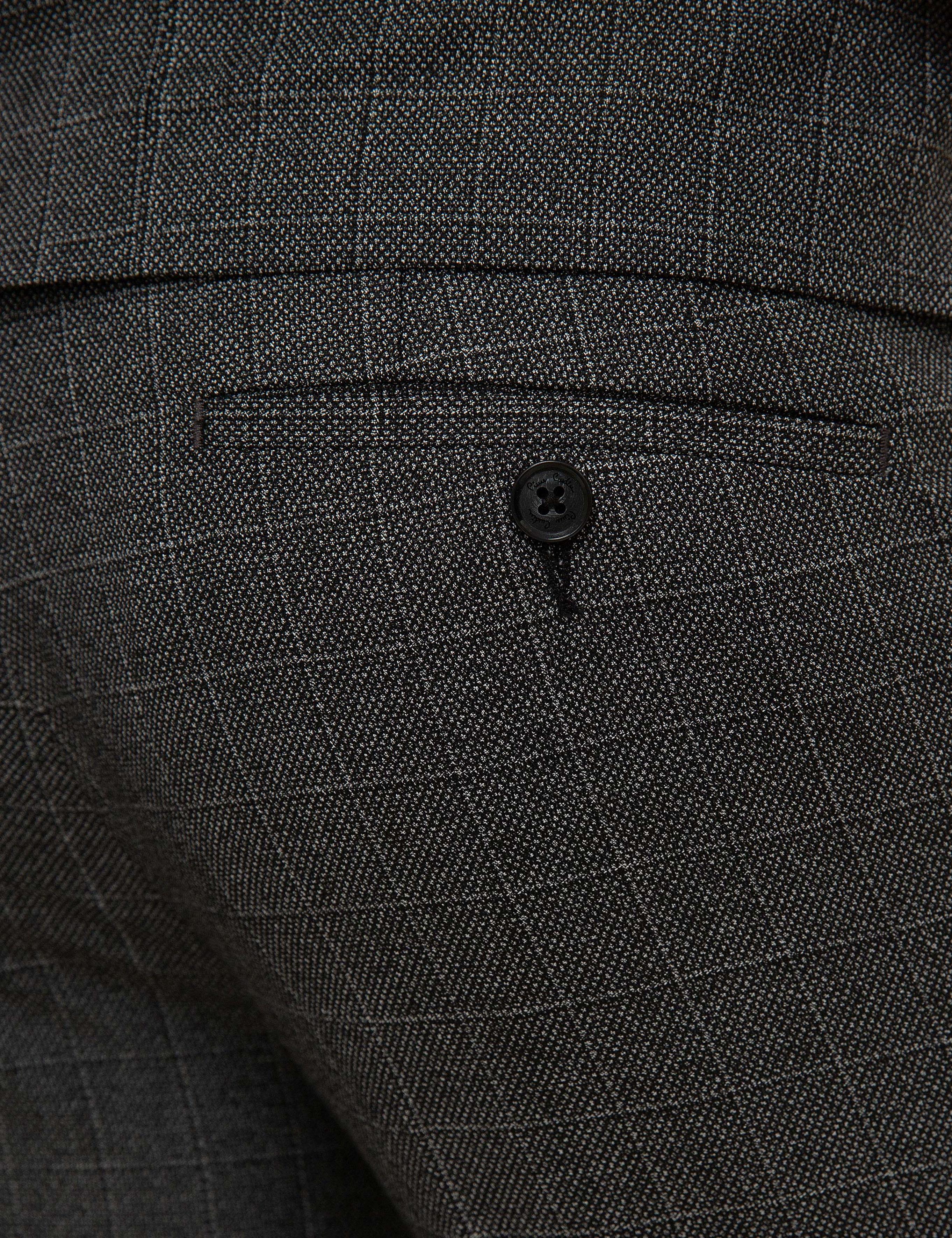 Ekose Füme Slim Fit Takım Elbise