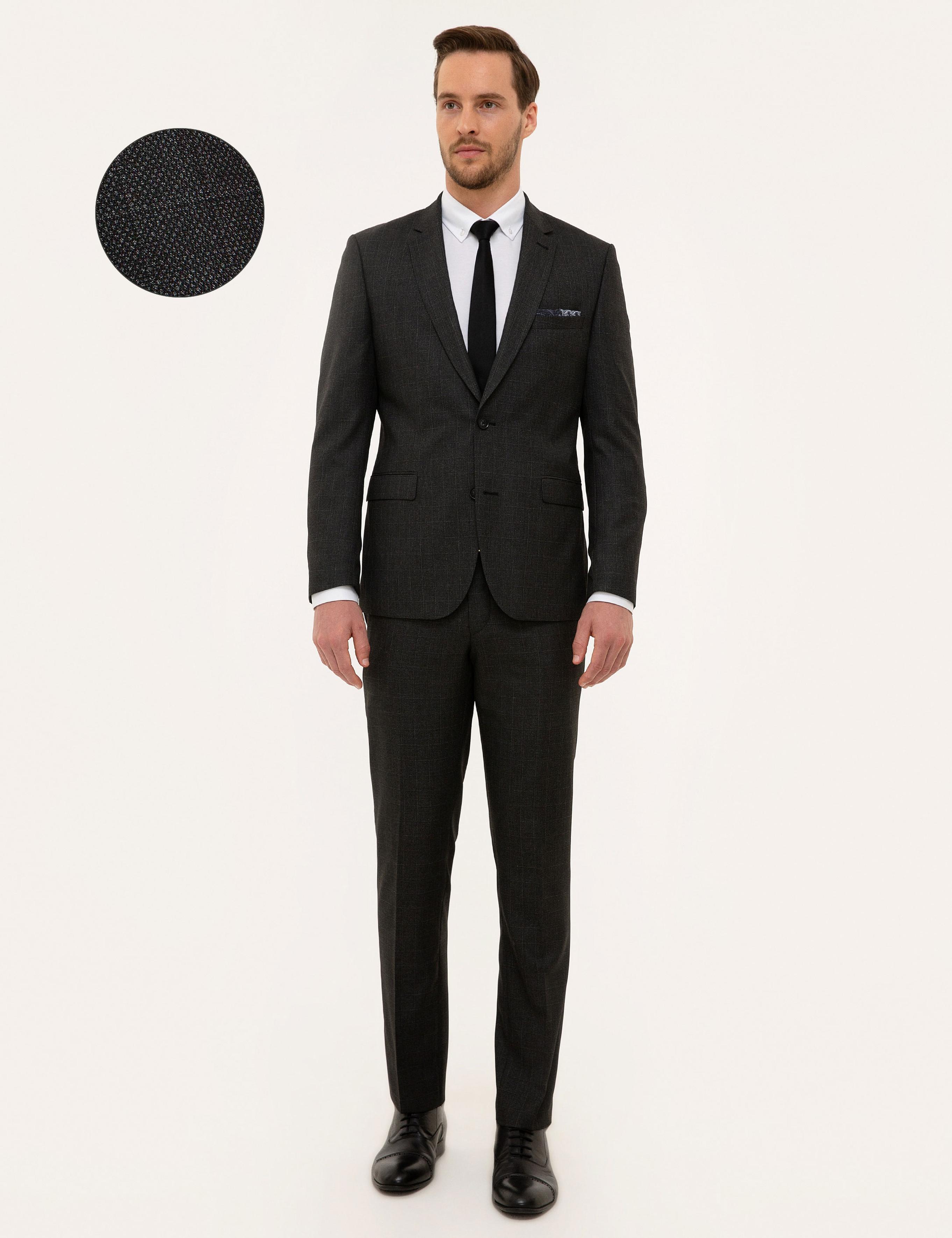 Antrasit Slim Fit Takım Elbise