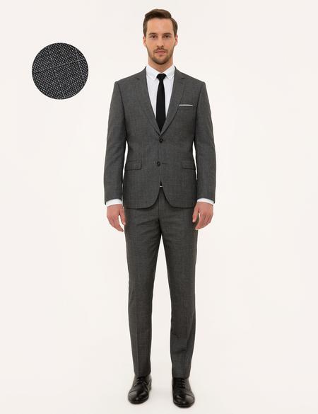 Ekose Füme Slim Fit Takım Elbise - 50230063059