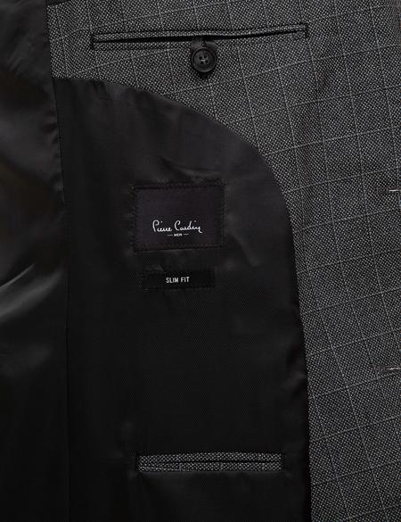 Ekose Füme Slim Fit Takım Elbise - 50230063059