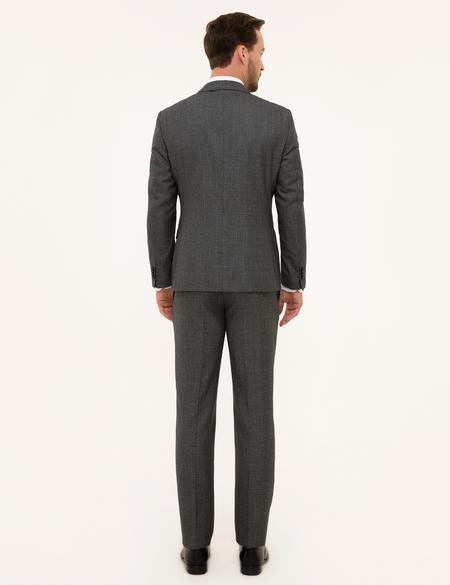 Ekose Füme Slim Fit Takım Elbise - 50230063059