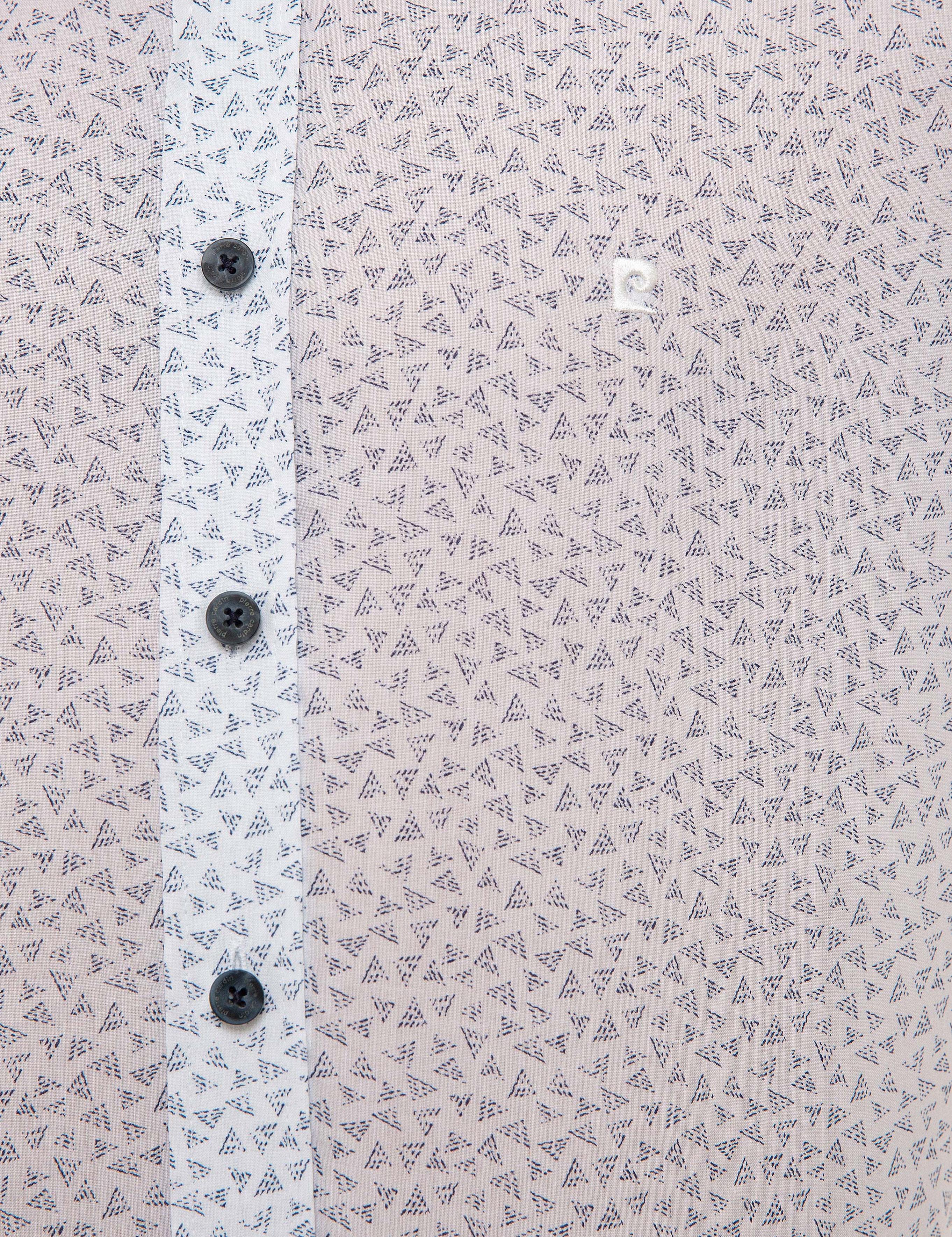 Lacivert Detaylı Beyaz Slim Fit Gömlek