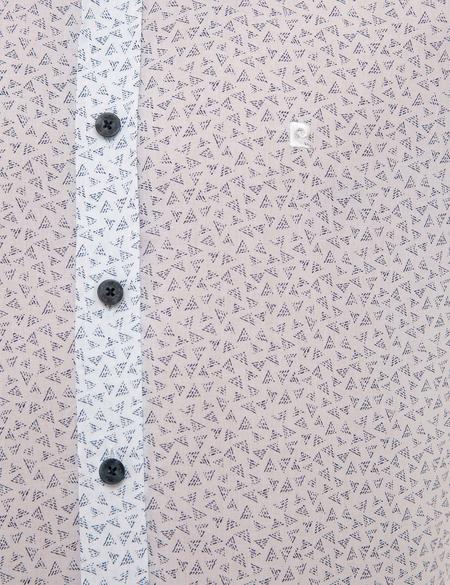 Lacivert Detaylı Beyaz Slim Fit Gömlek - 50227327011