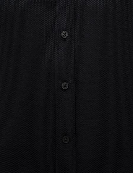 Siyah Slim Fit Armürlü Gömlek - 50227370033