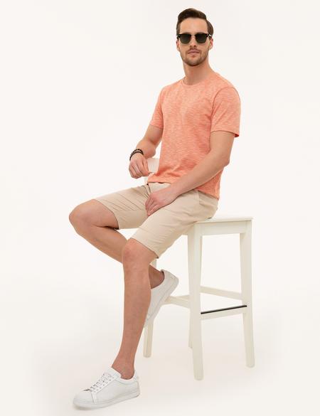 Bej Standart Fit Bermuda Şort - 50227590005