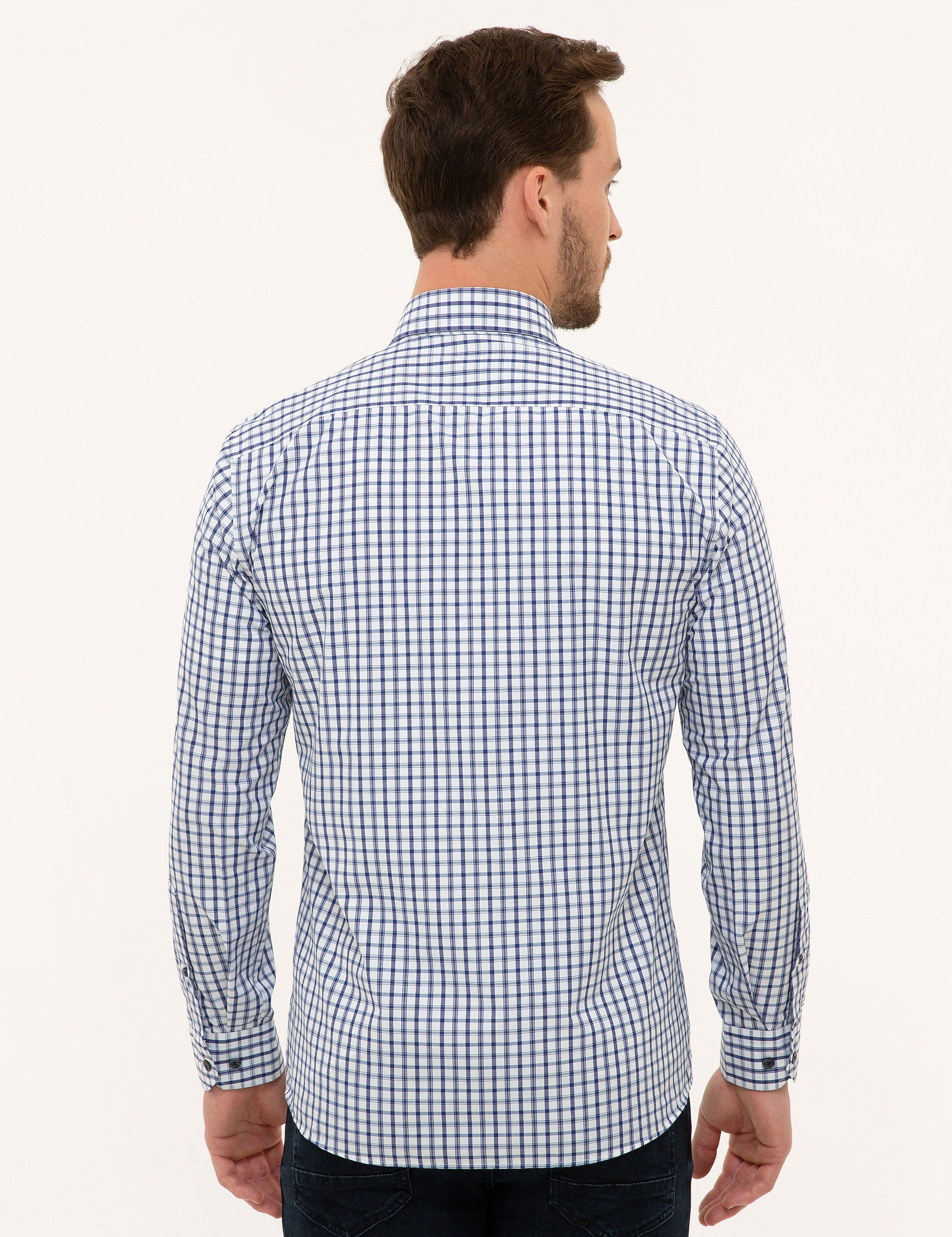 Lacivert Slim Fit Gömlek - Image 3
