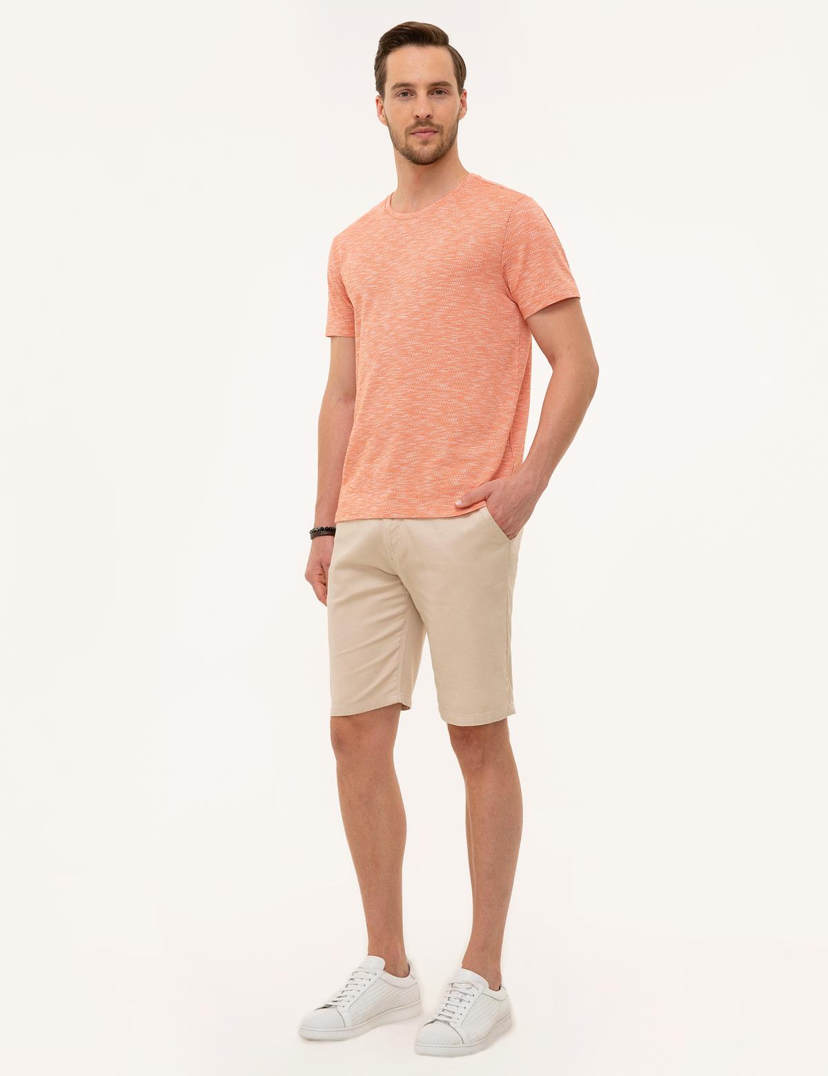 Bej Standart Fit Bermuda Şort - 50227590005